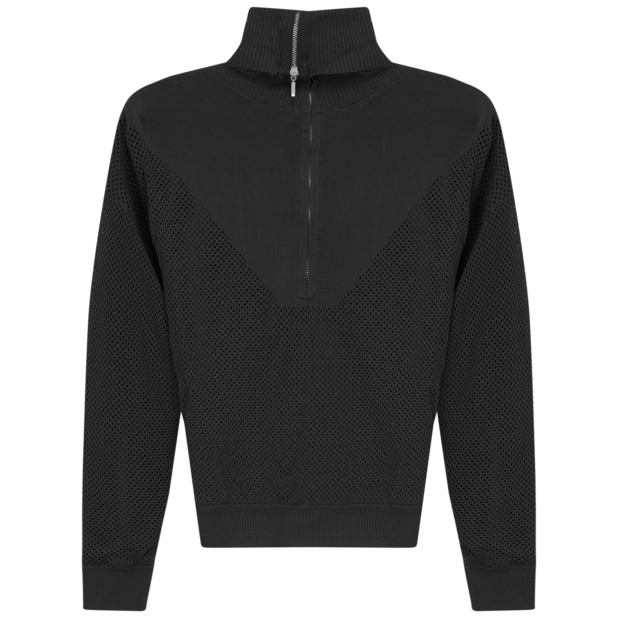 Crochet Zip Top in Black by Oops