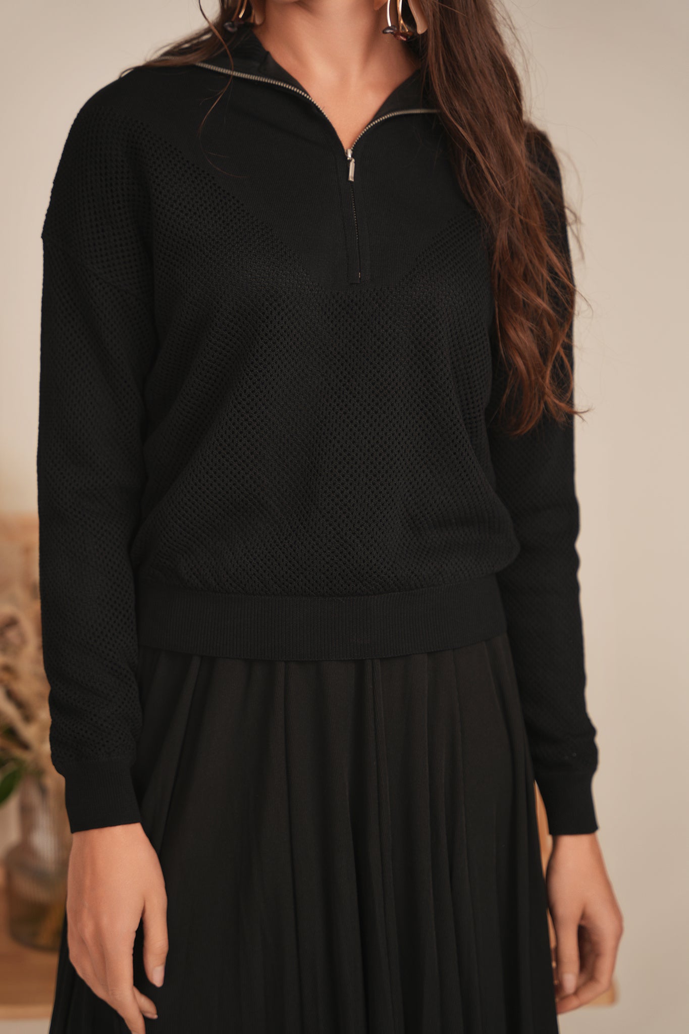 Crochet Zip Top in by Oops