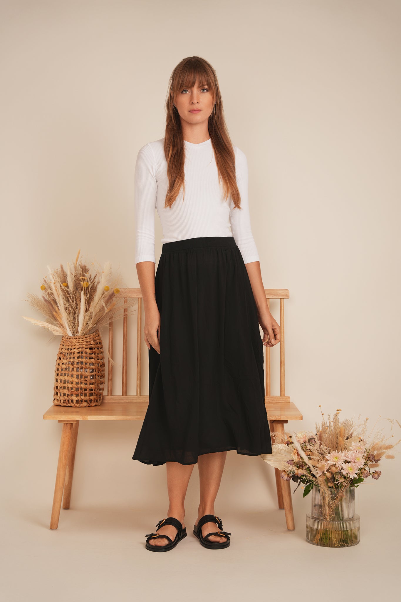 Midi Calf A Line Skirt in by Maxmrkt
