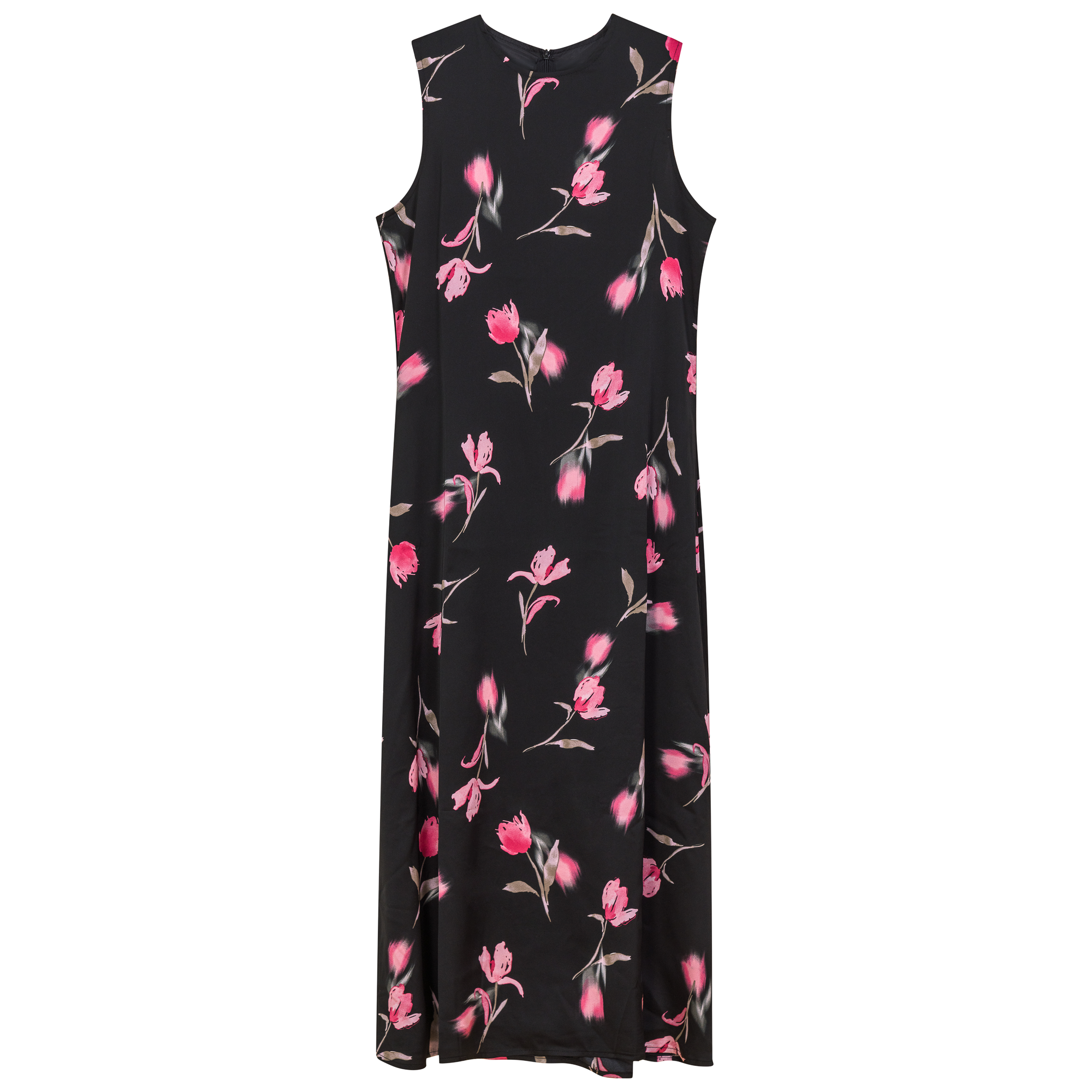 Printed Chiffon Jumper in Black Pink by The Norway Club