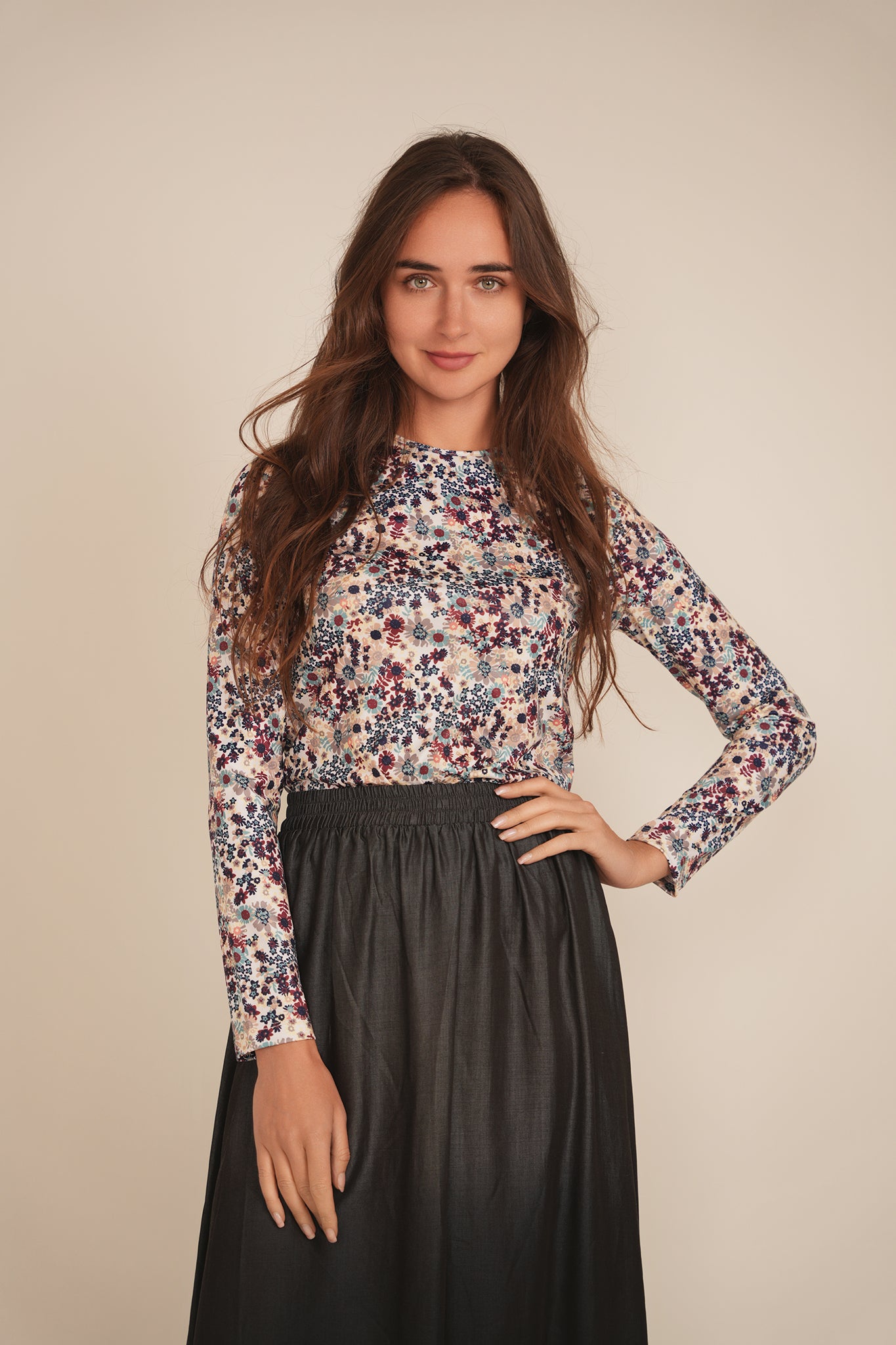 Printed Long Sleeve Tee in by 24/7