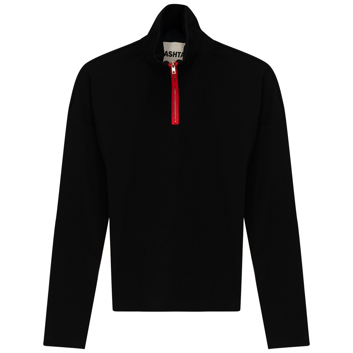 Color Blocked Henley Tee in Black by Hashtag