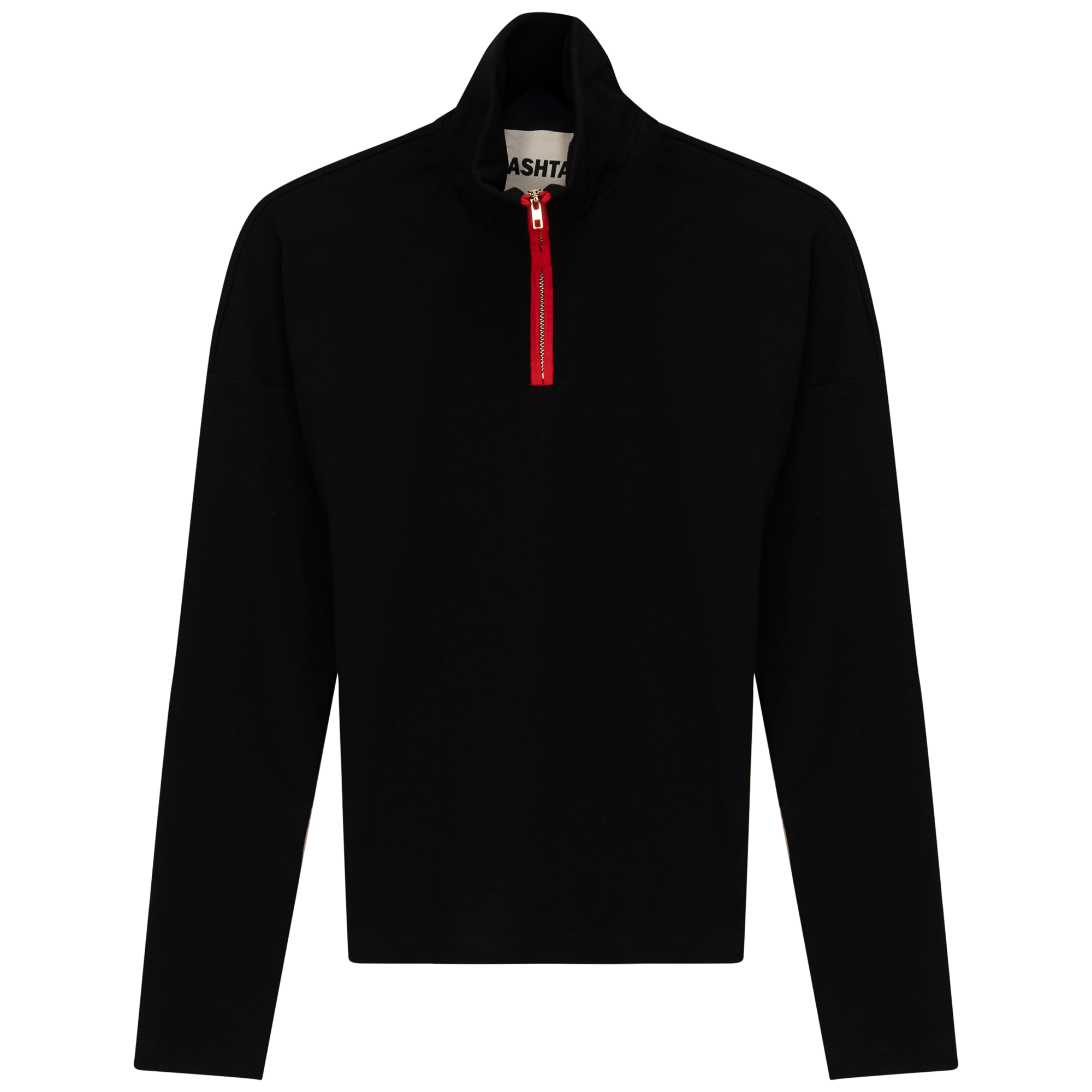 Color Blocked Henley Tee in Black by Hashtag