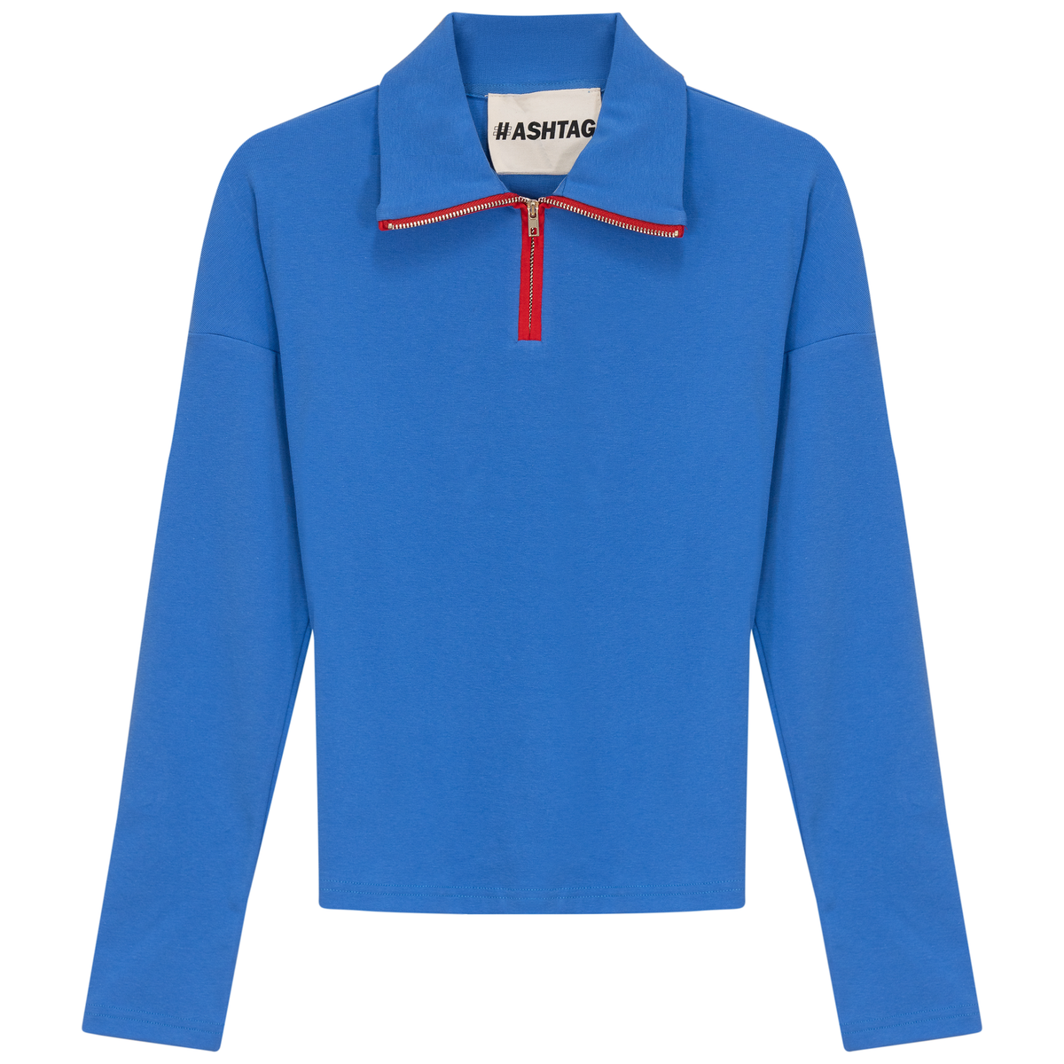 Color Blocked Henley Tee in Light Sapphire by Hashtag
