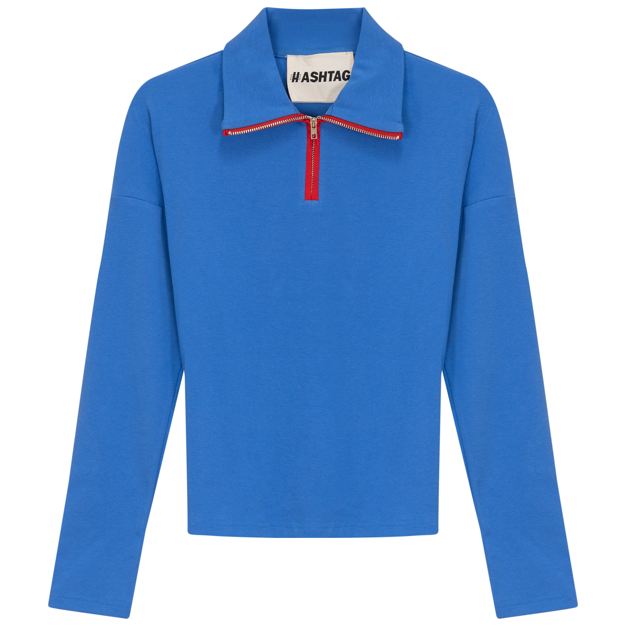 Color Blocked Henley Tee in Light Sapphire by Hashtag