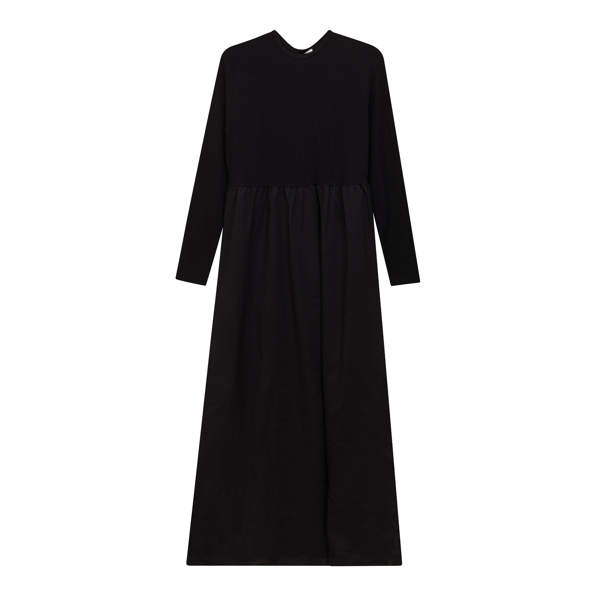 Maxi Flare Combo Dress in Black by Vivid