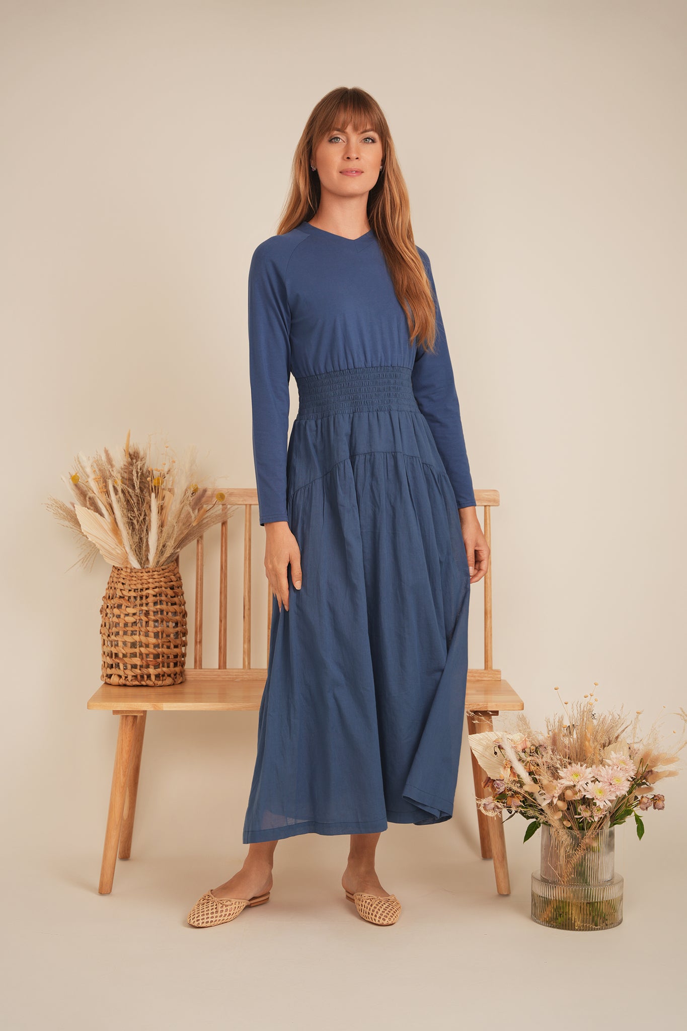Maxi Flare Combo Dress in by Vivid