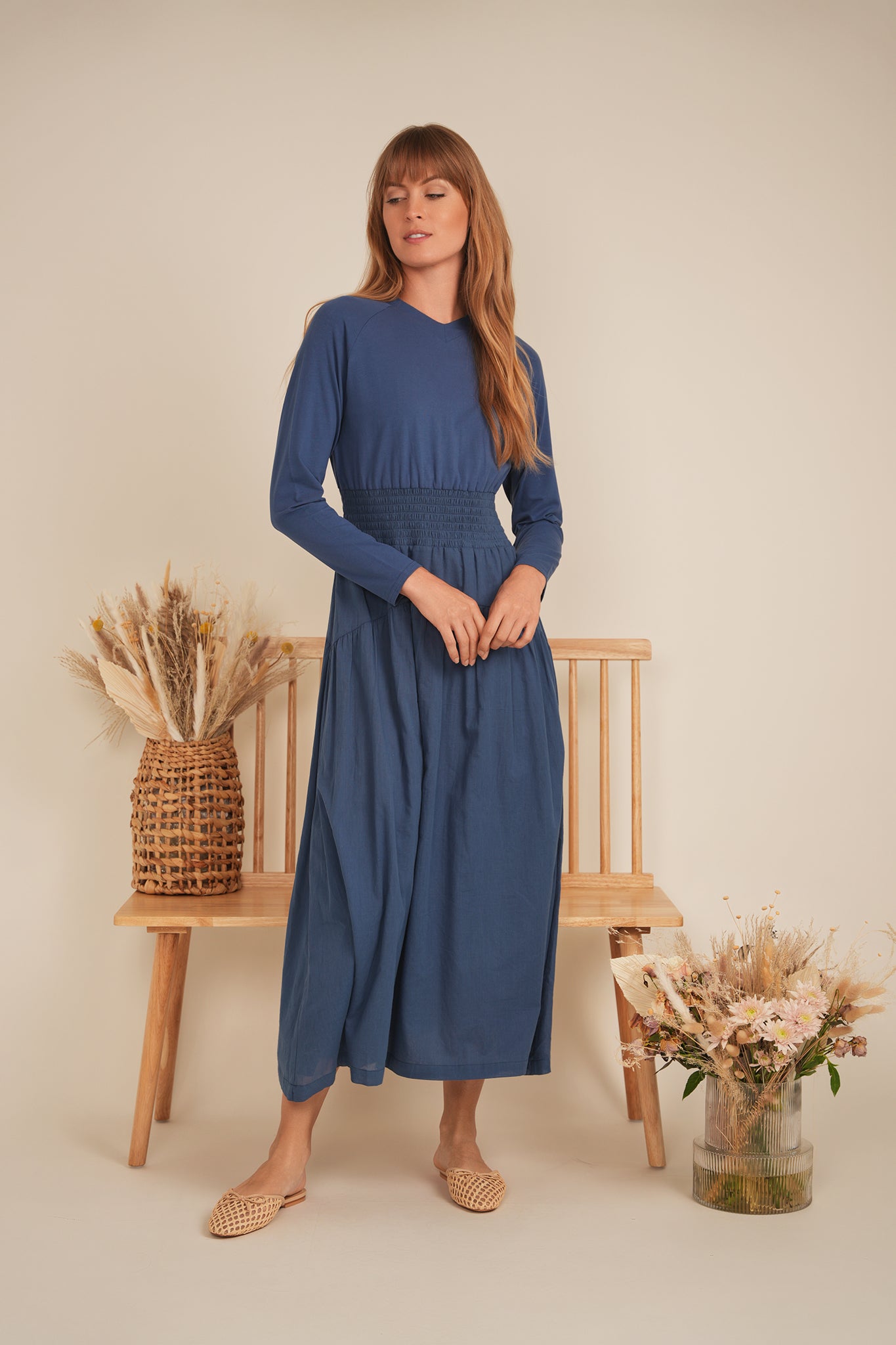 Maxi Flare Combo Dress in by Vivid