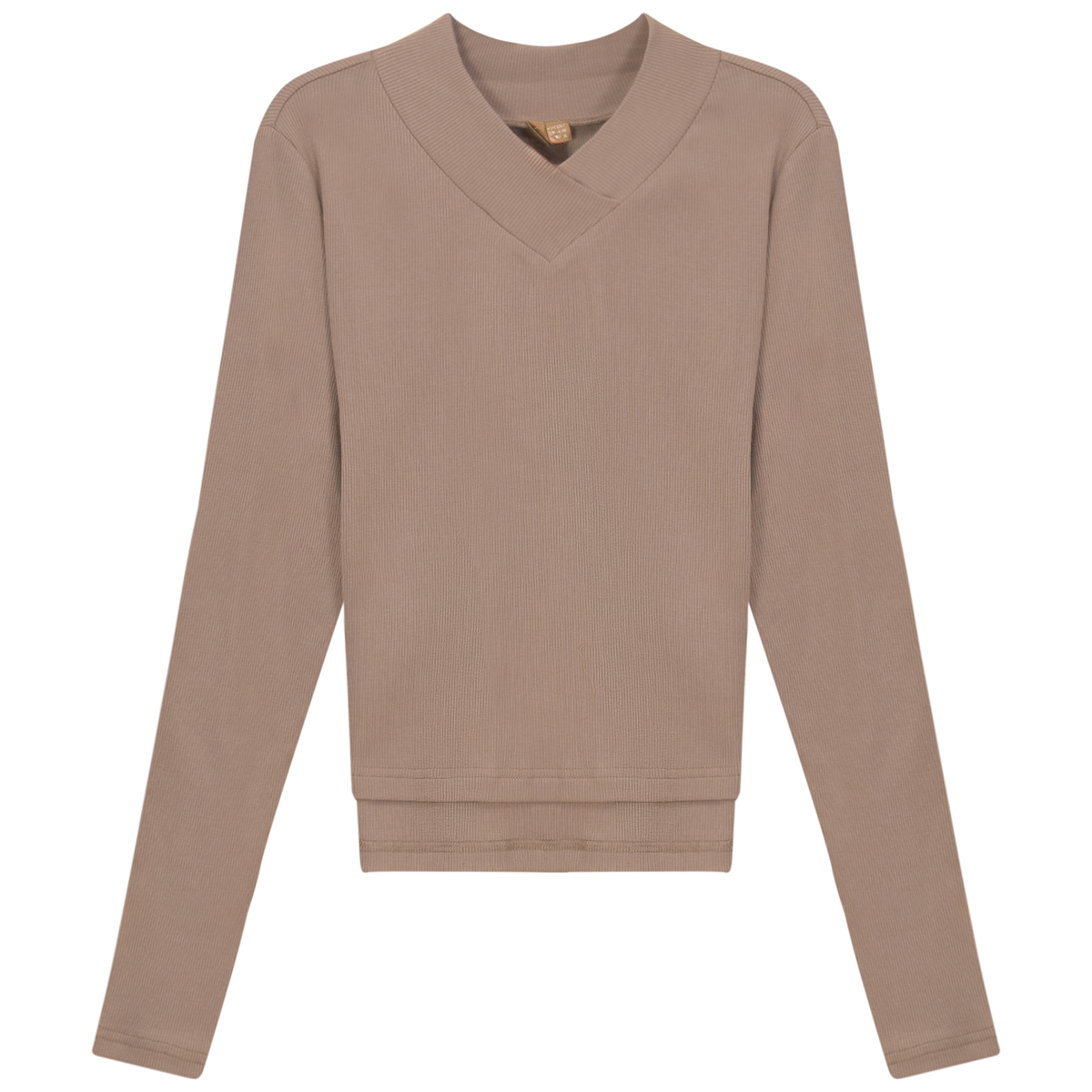 Cropped V Neck Tee in Sand by Positive