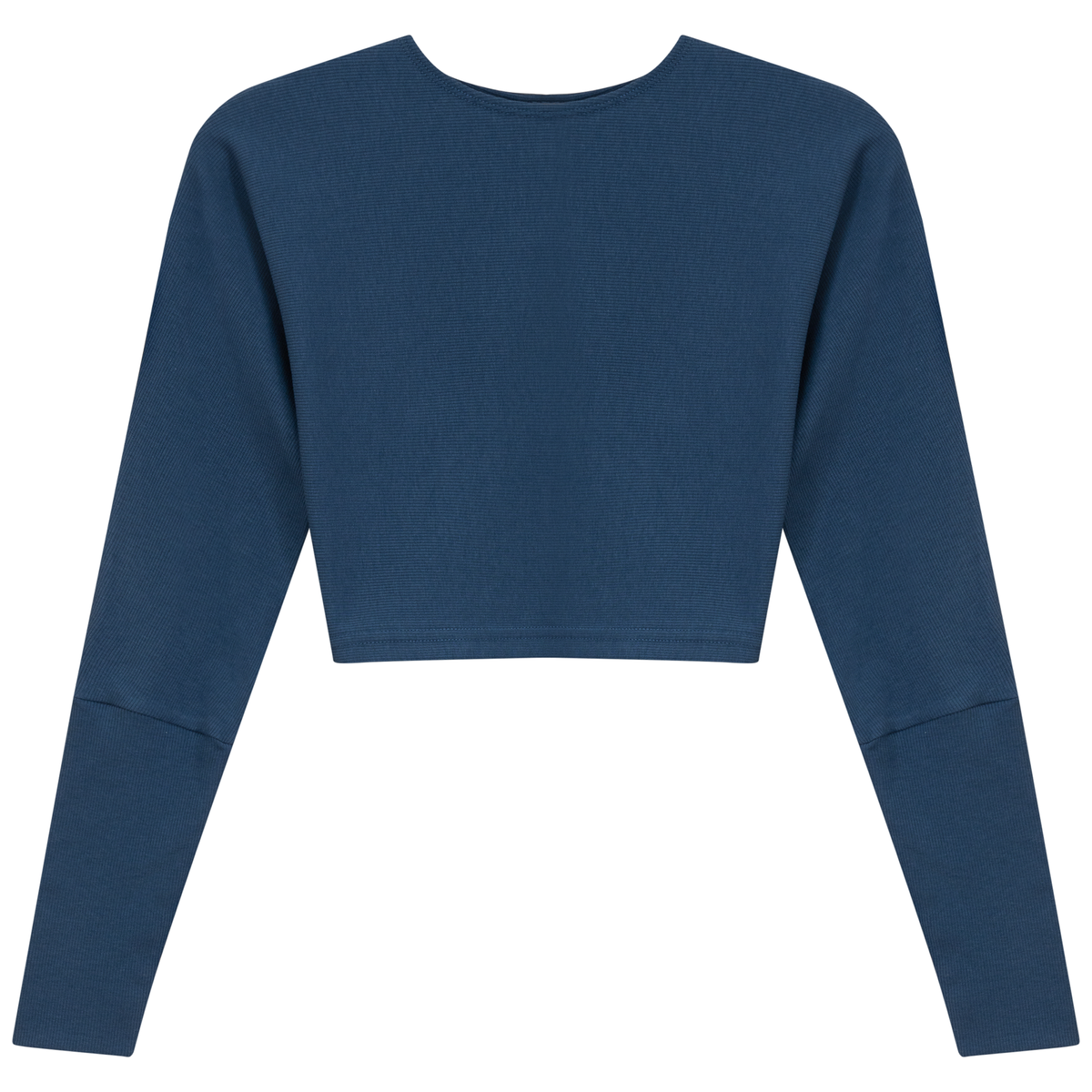 Cropped Ribbed Sweater in Chambray by Positive