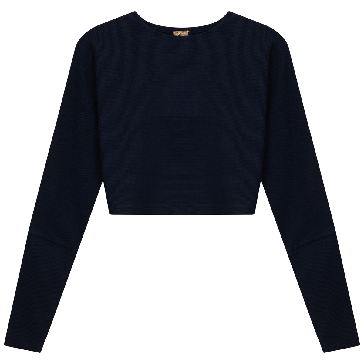 Cropped Ribbed Sweater in Dark Navy by Positive