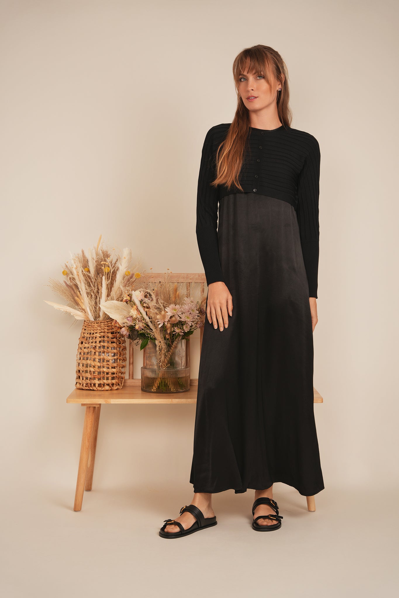 Cropped Ribbed Cardigan in by QEW