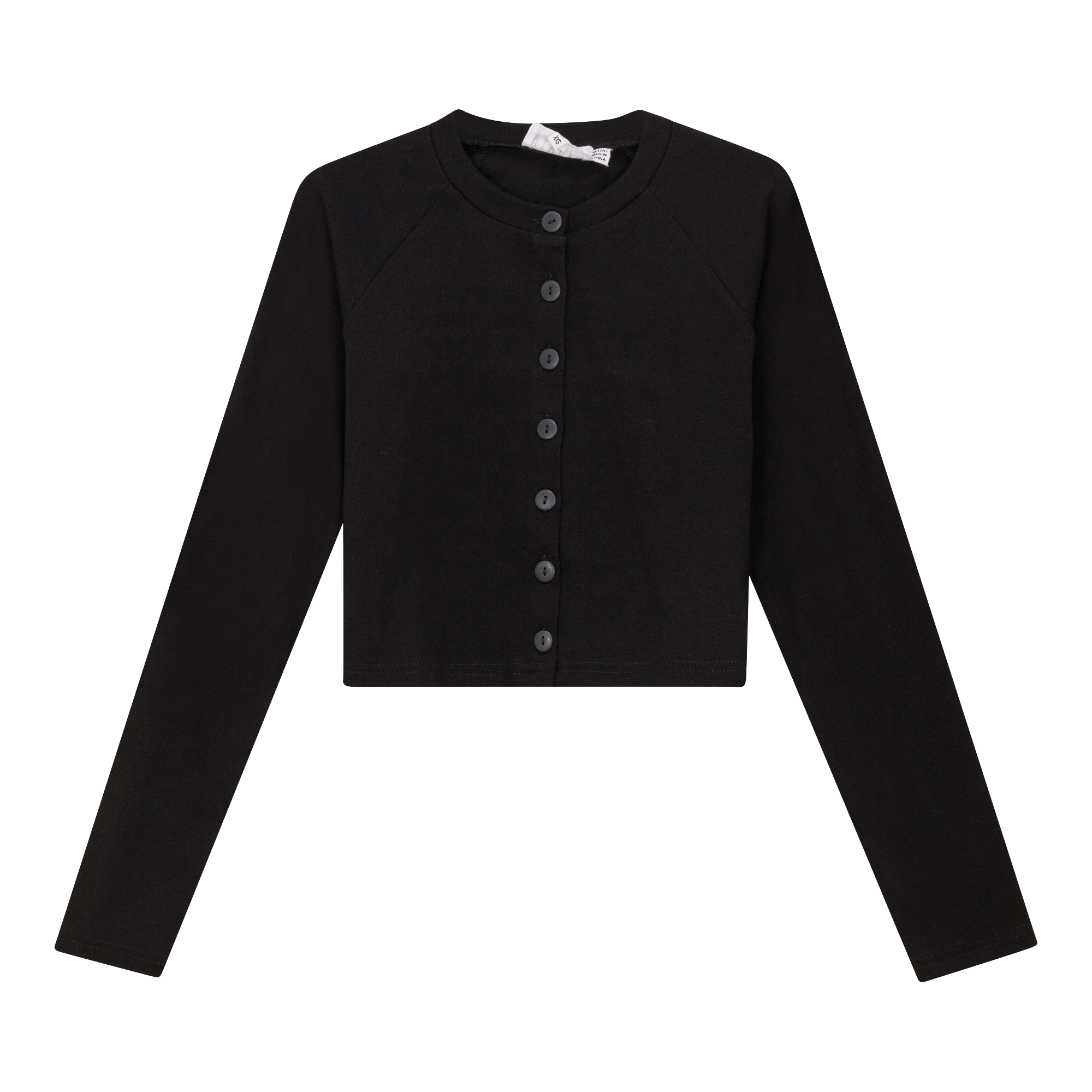 Cotton Cropped Cardigan in Black by Viva K