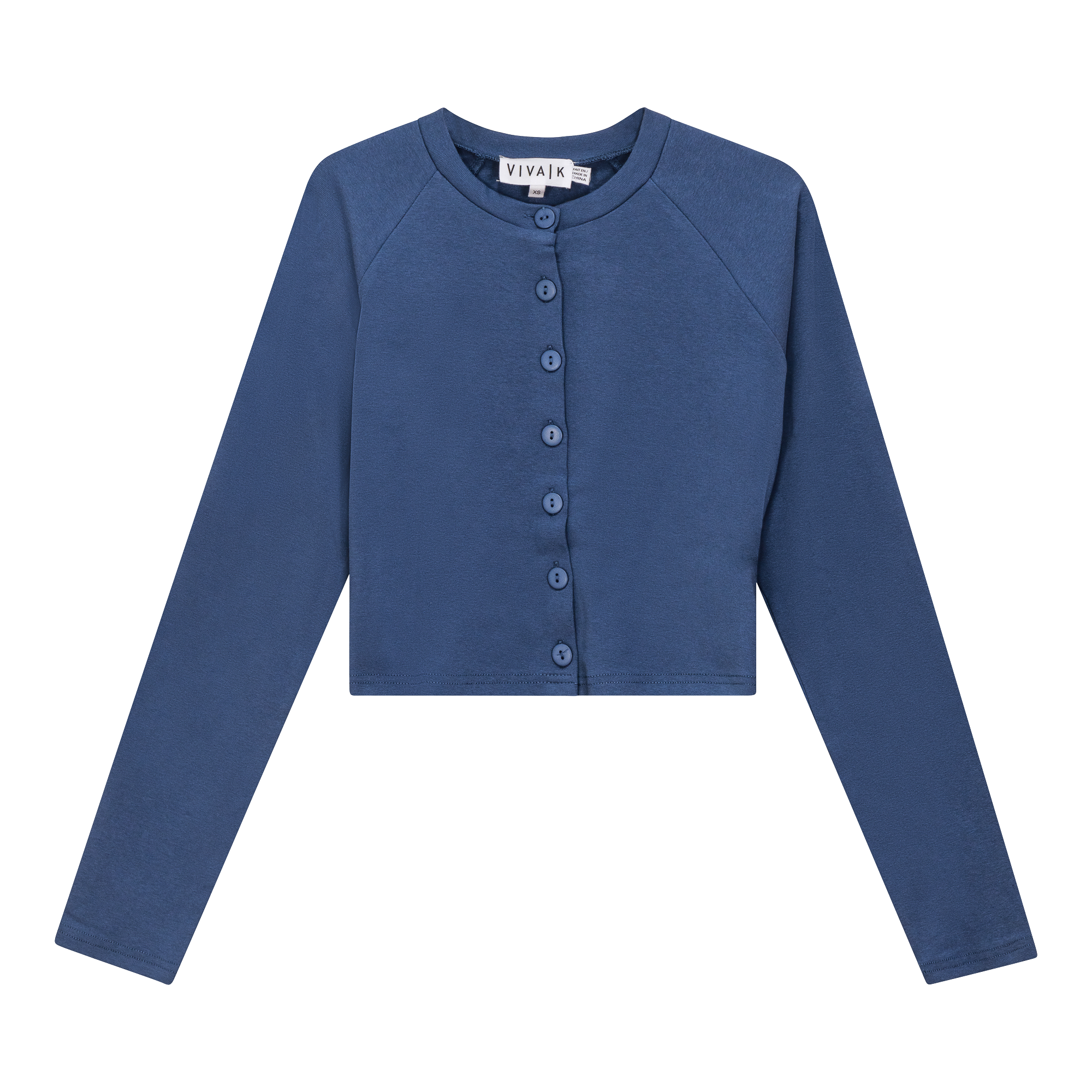 Cotton Cropped Cardigan in Chambray by Viva K