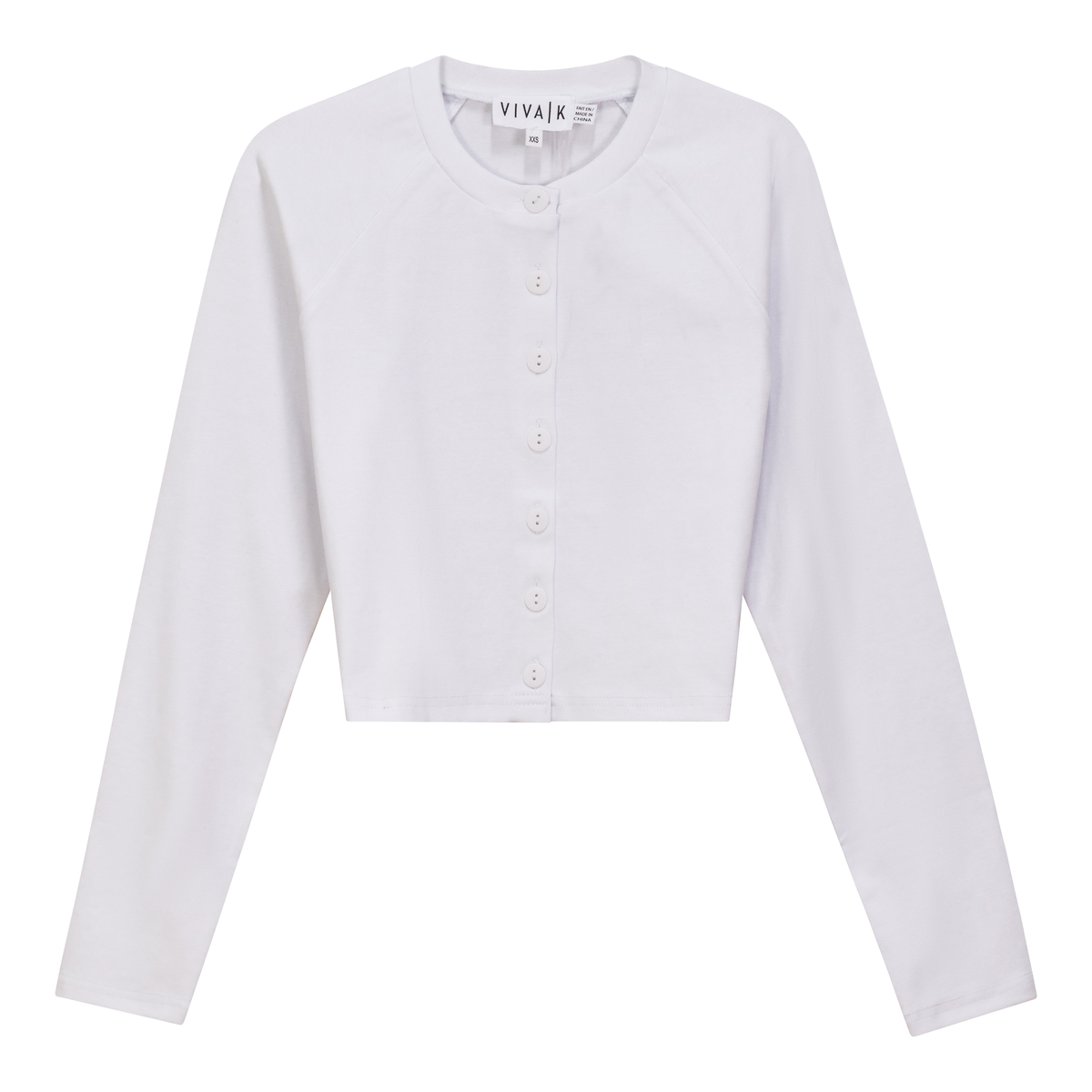Cotton Cropped Cardigan in White by Viva K
