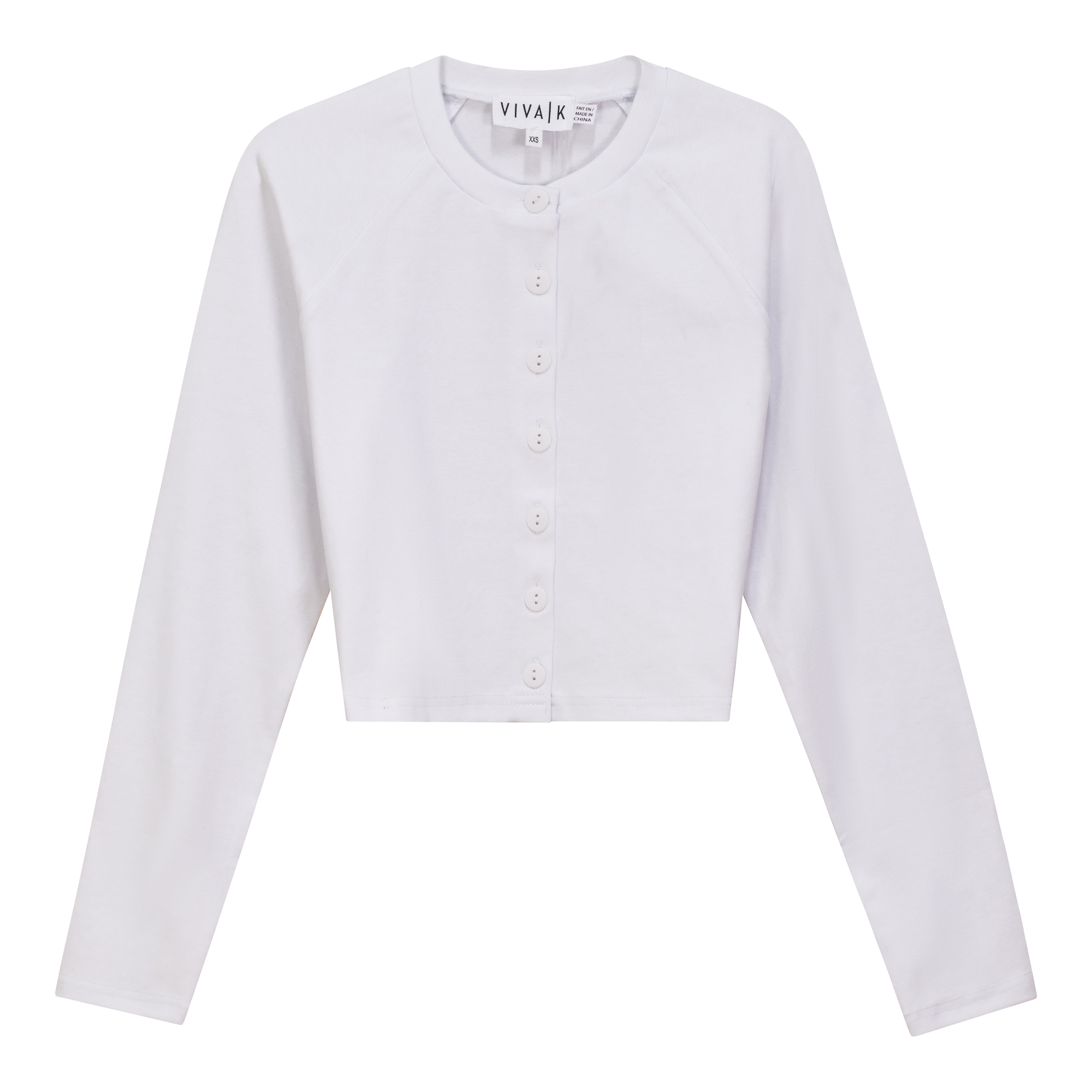 Cotton Cropped Cardigan in White by Viva K