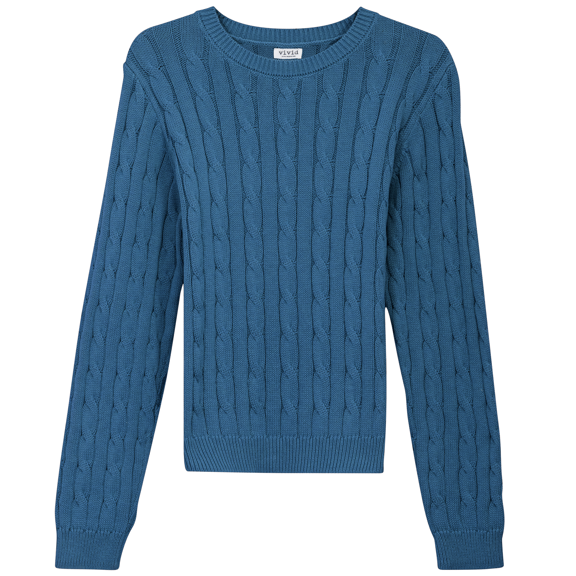 Cable Knit Sweater in Blue by Vivid