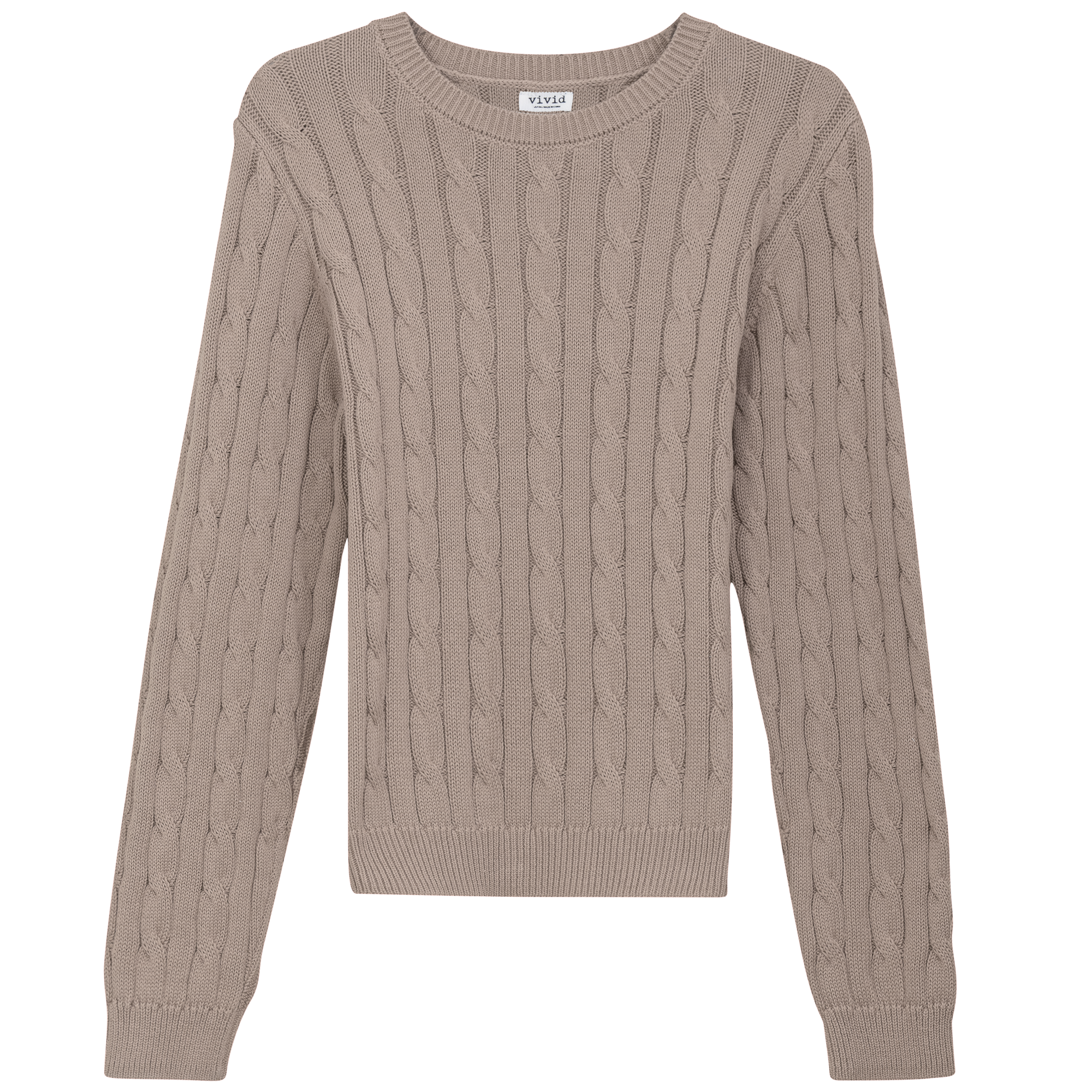 Cable Knit Sweater in Stone by Vivid