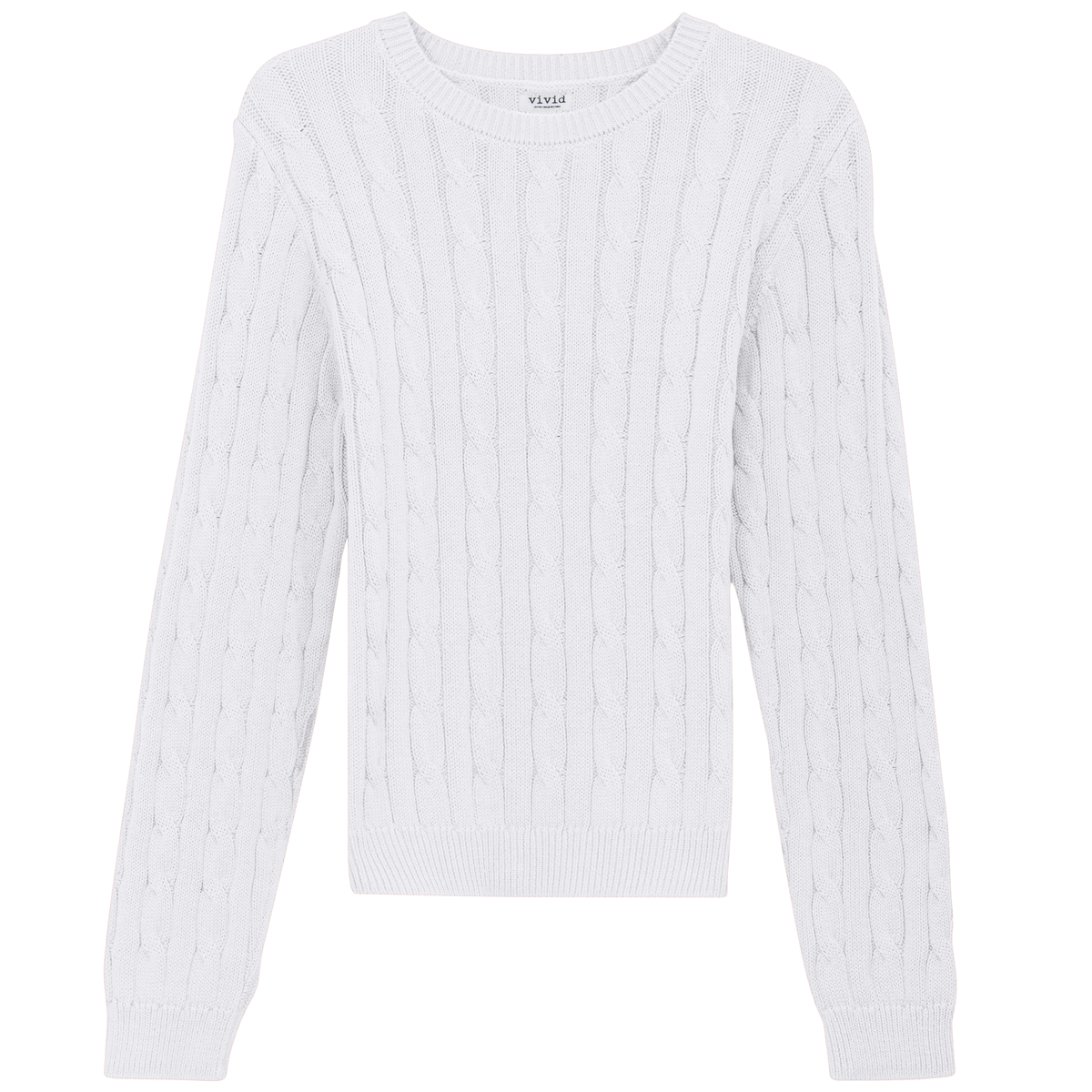 Cable Knit Sweater in White by Vivid