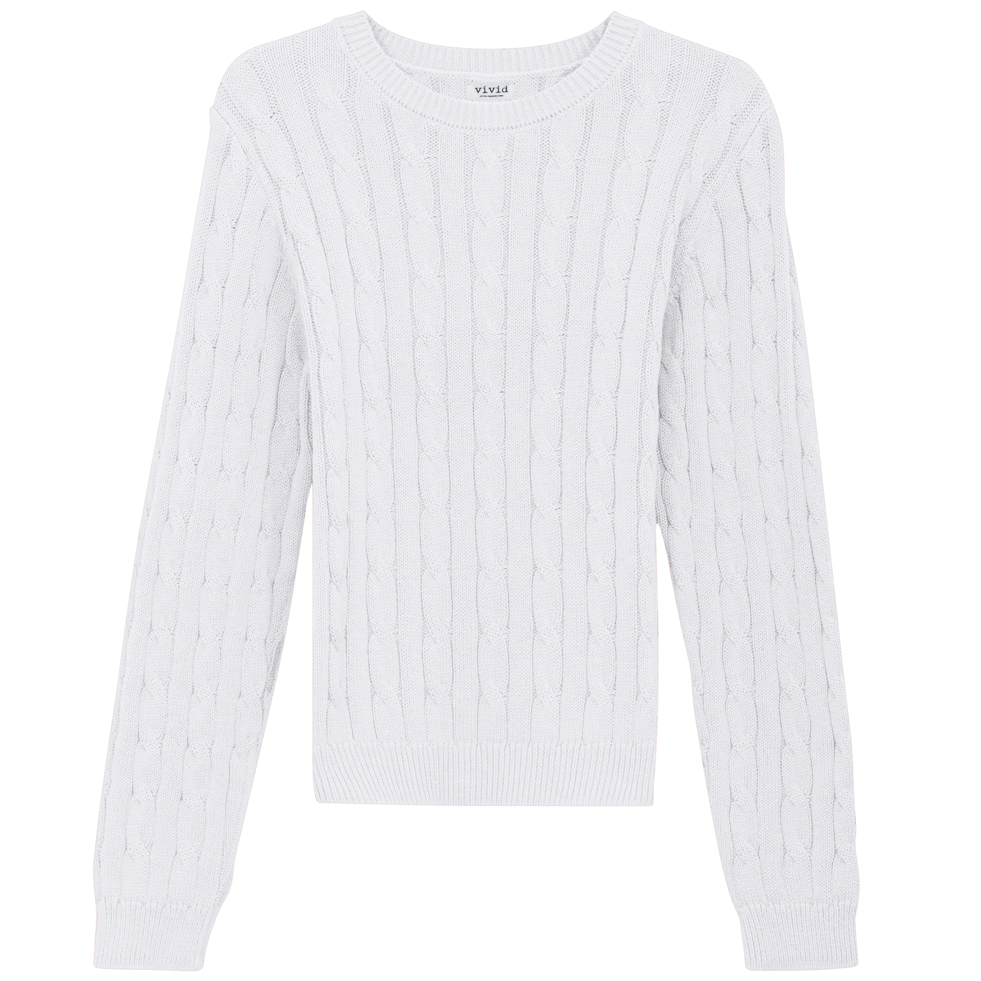 Cable Knit Sweater in White by Vivid