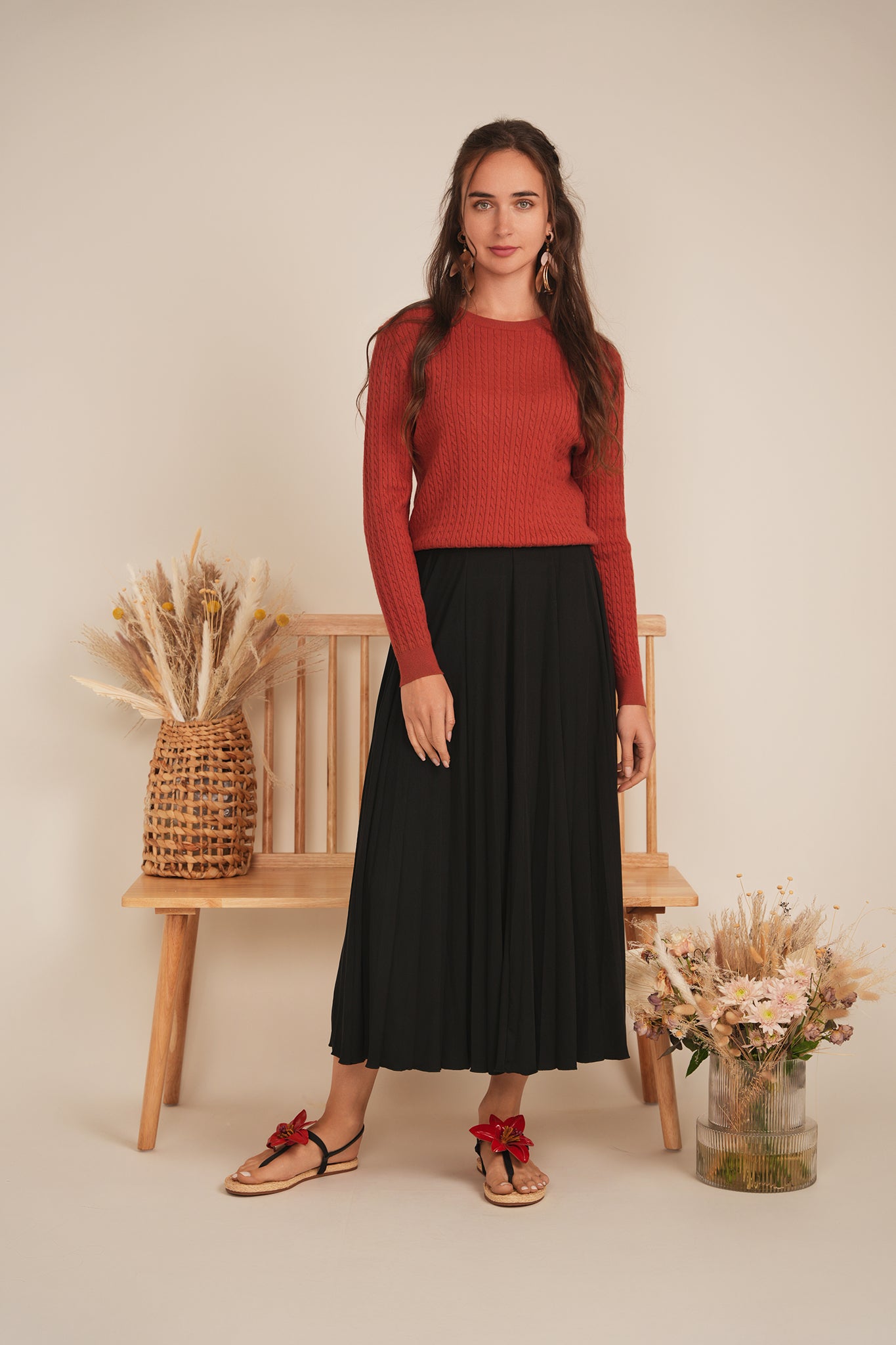 Cable Knit Sweater in by Vivid