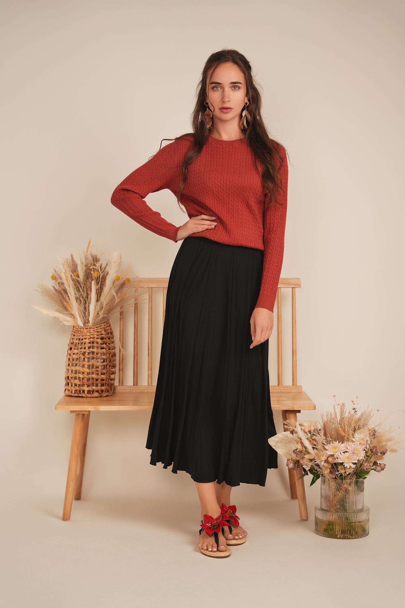 Cable Knit Sweater in by Vivid