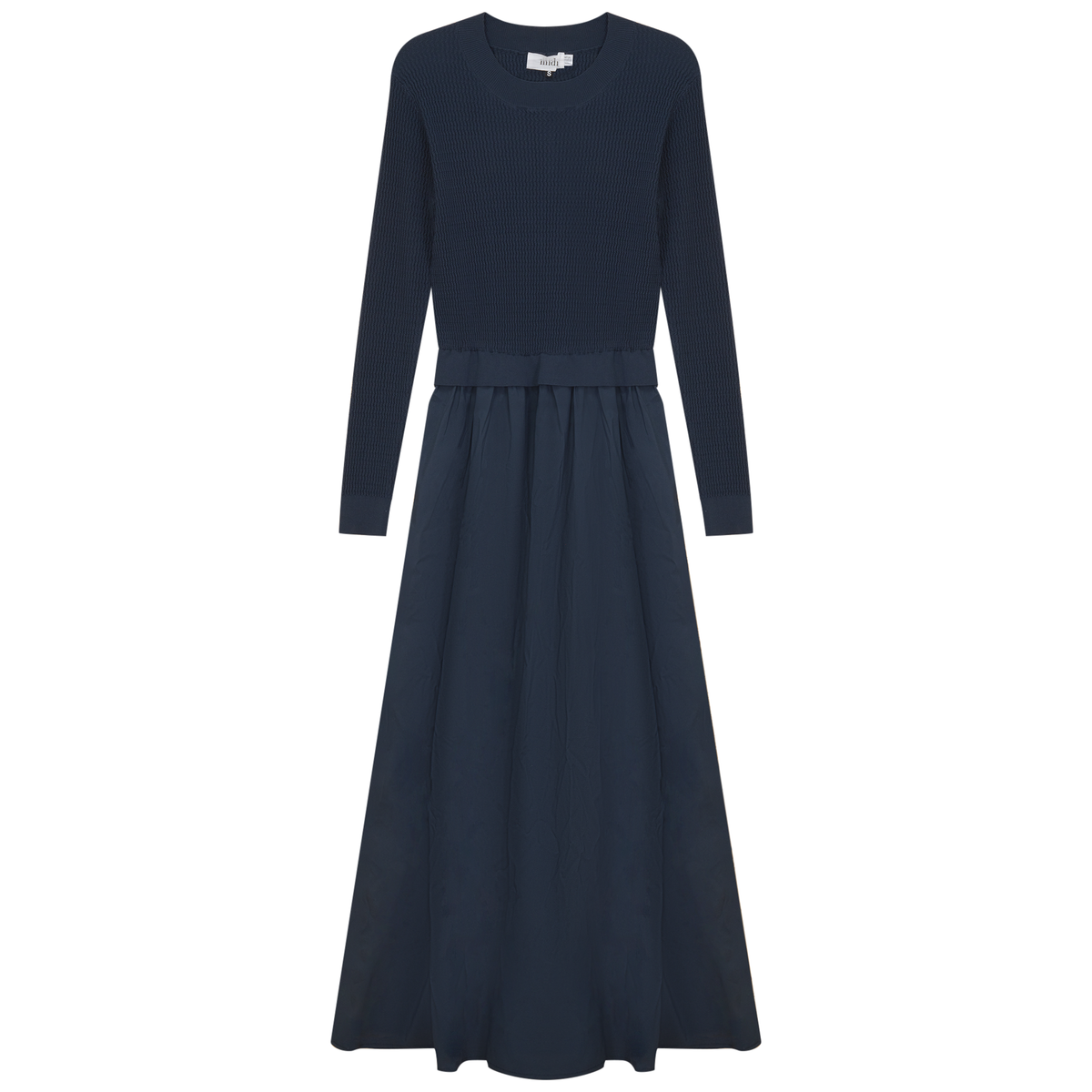 Crochet Cotton Full Dress in Navy by Midi