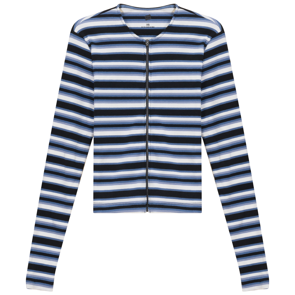 Stripped Zip Tee in Denim-Black by Riff