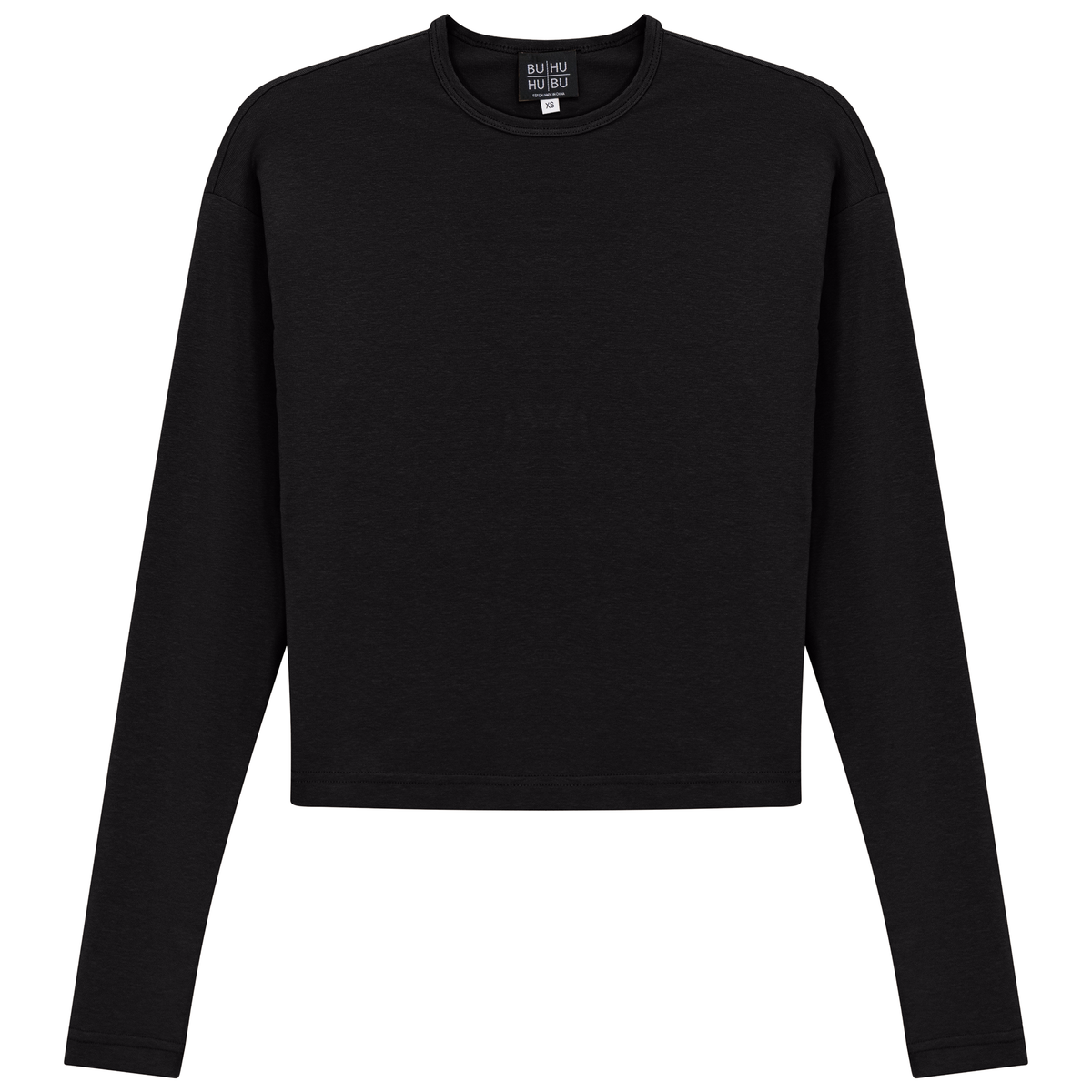 Cropped Off Shoulder Tee in Black by BuHu