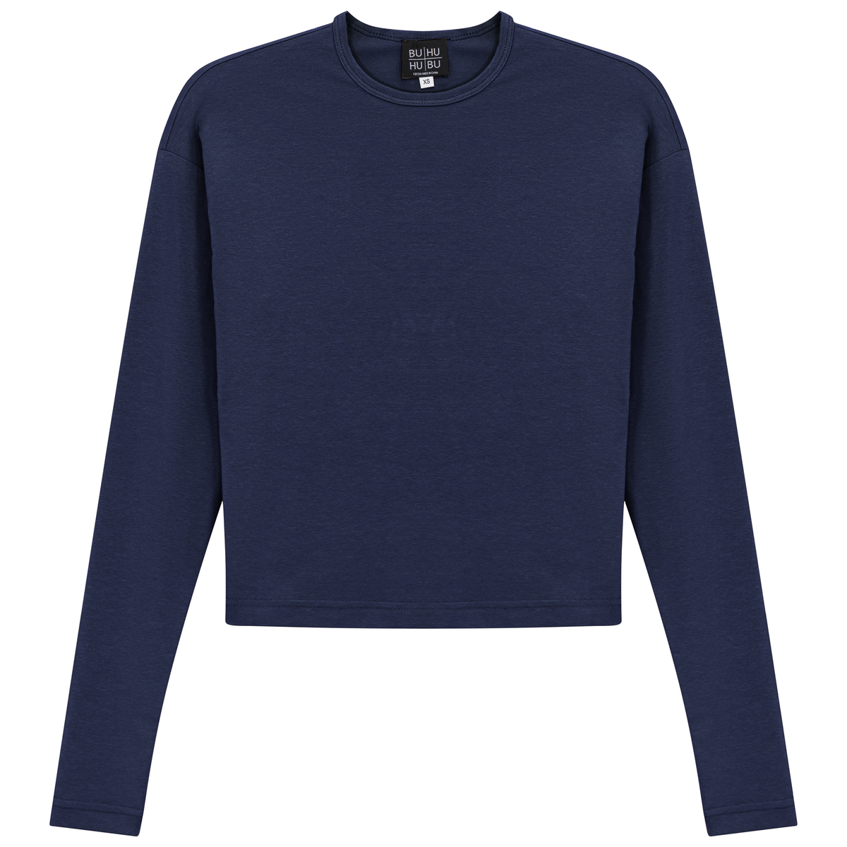 Cropped Off Shoulder Tee in Dark Navy by BuHu
