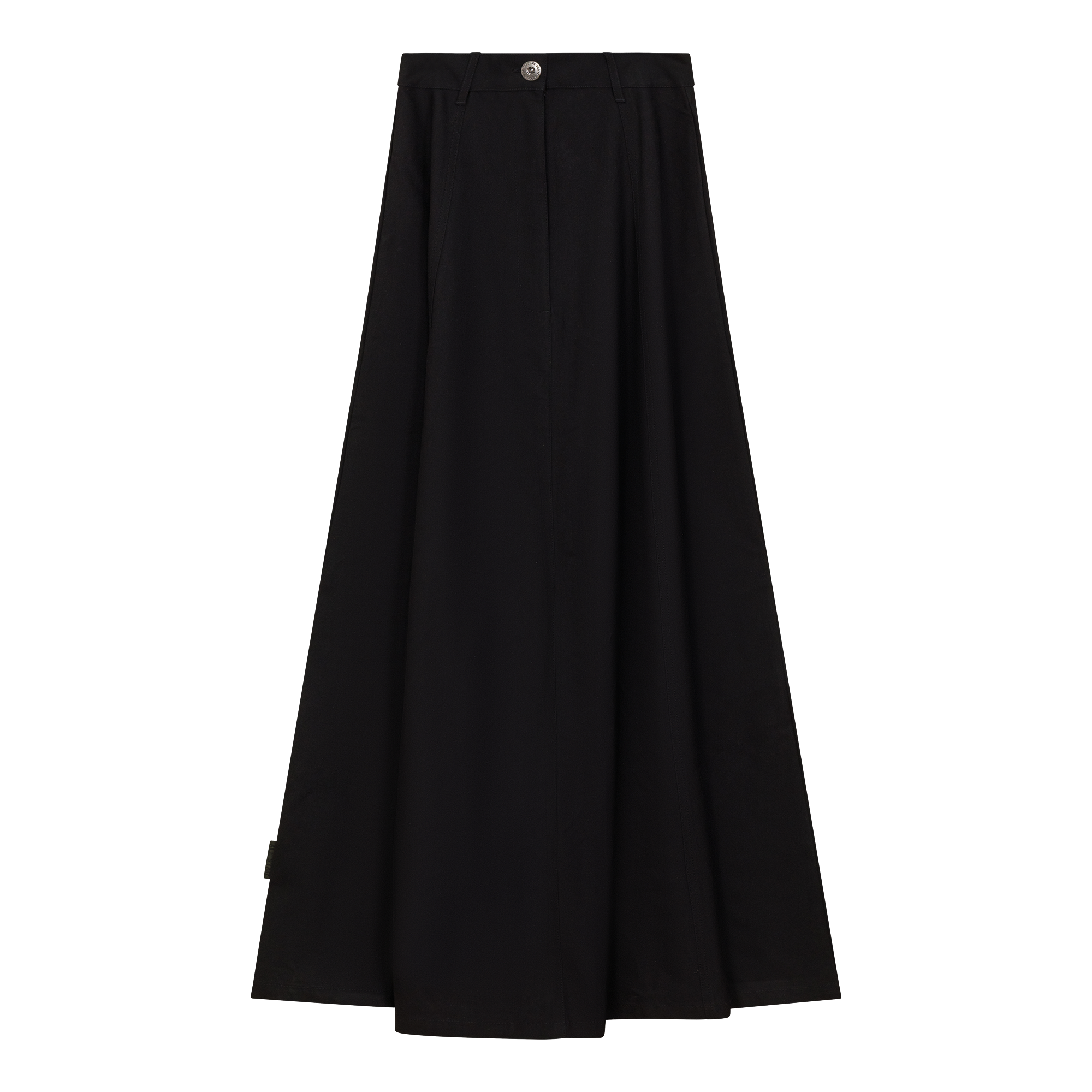 Cotton Maxi A Line Fringe Skirt in Black by Faves