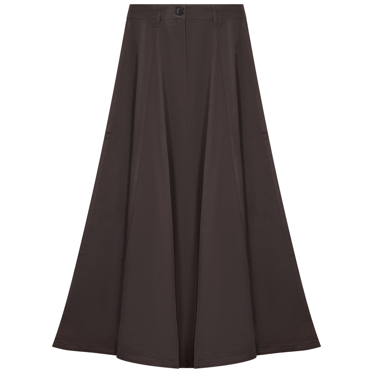 Cotton Maxi A Line Fringe Skirt in Coffee by Faves