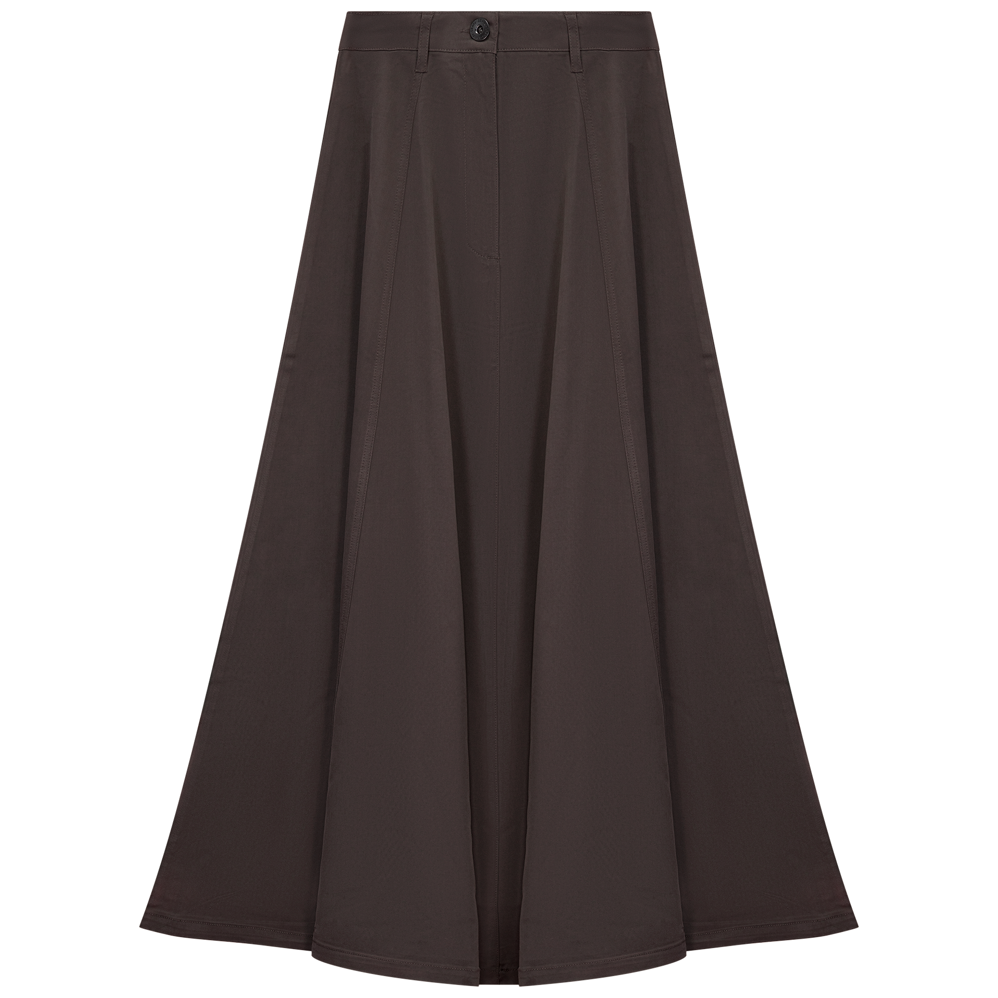 Cotton Maxi A Line Fringe Skirt in Coffee by Faves