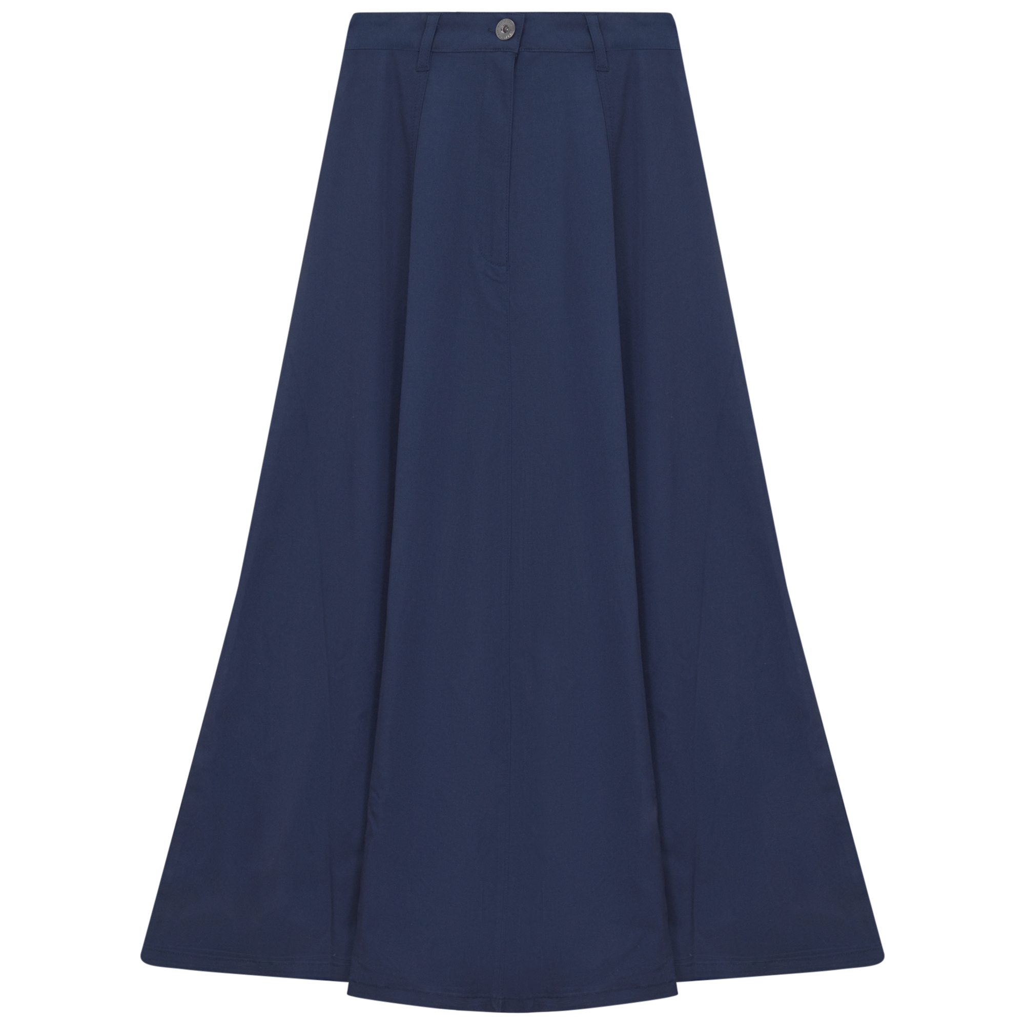 Cotton Maxi A Line Fringe Skirt in Dark Denim by Faves