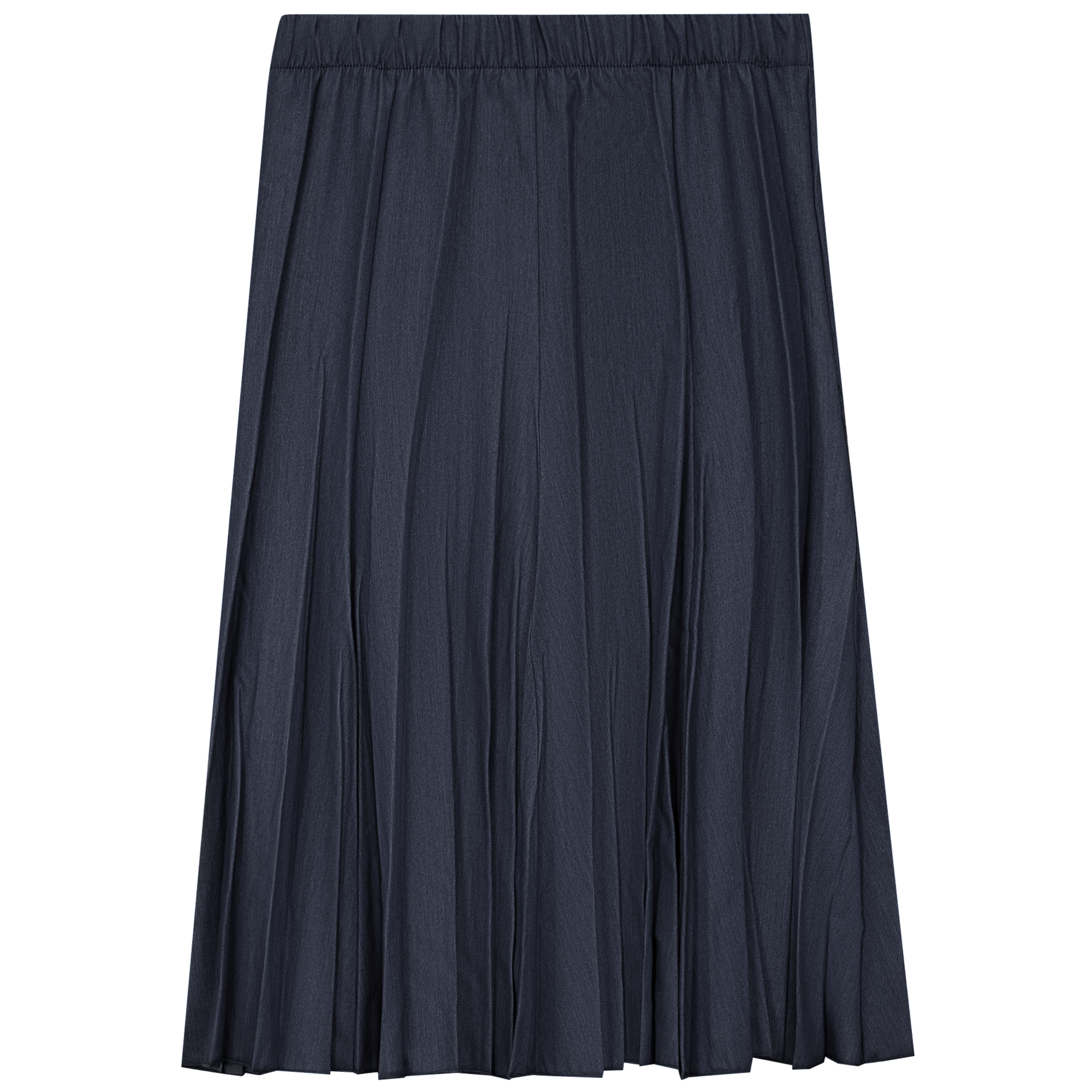 Short Denim Burst Pleated Skirt in Dark Denim by Mademoiselle