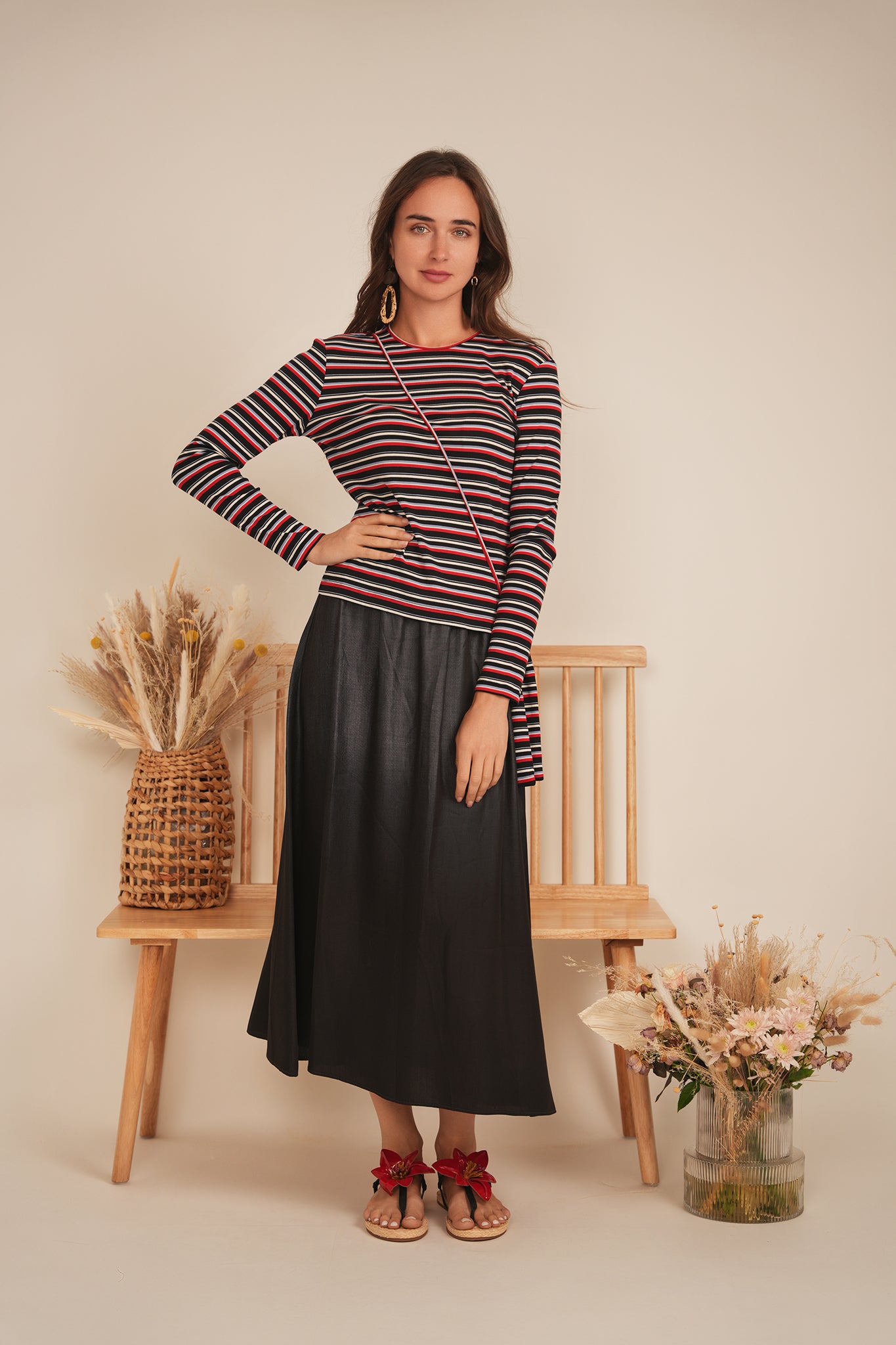 Striped Wrap Tee in by BuHu