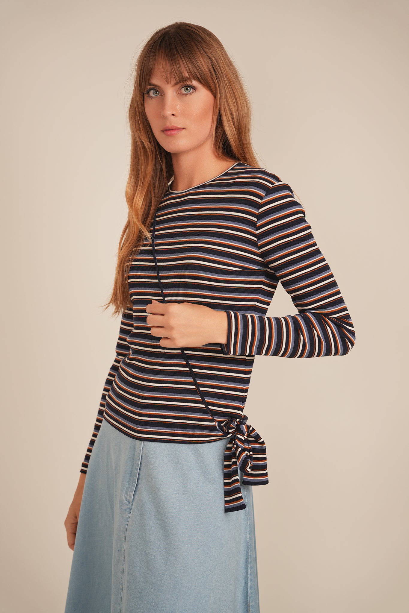 Striped Wrap Tee in by BuHu