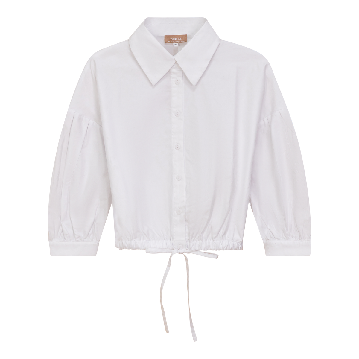 Striped Cropped Bungee Blouse in White by Birch