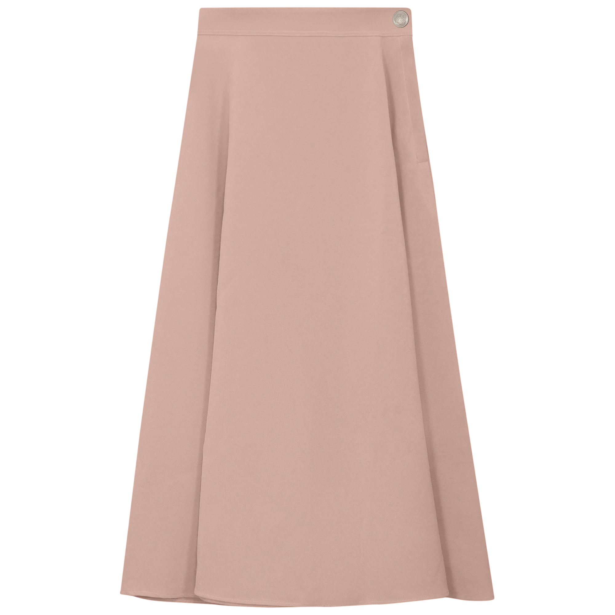 Midi A Line Crepe Skirt in Dusty Pink by Viva K
