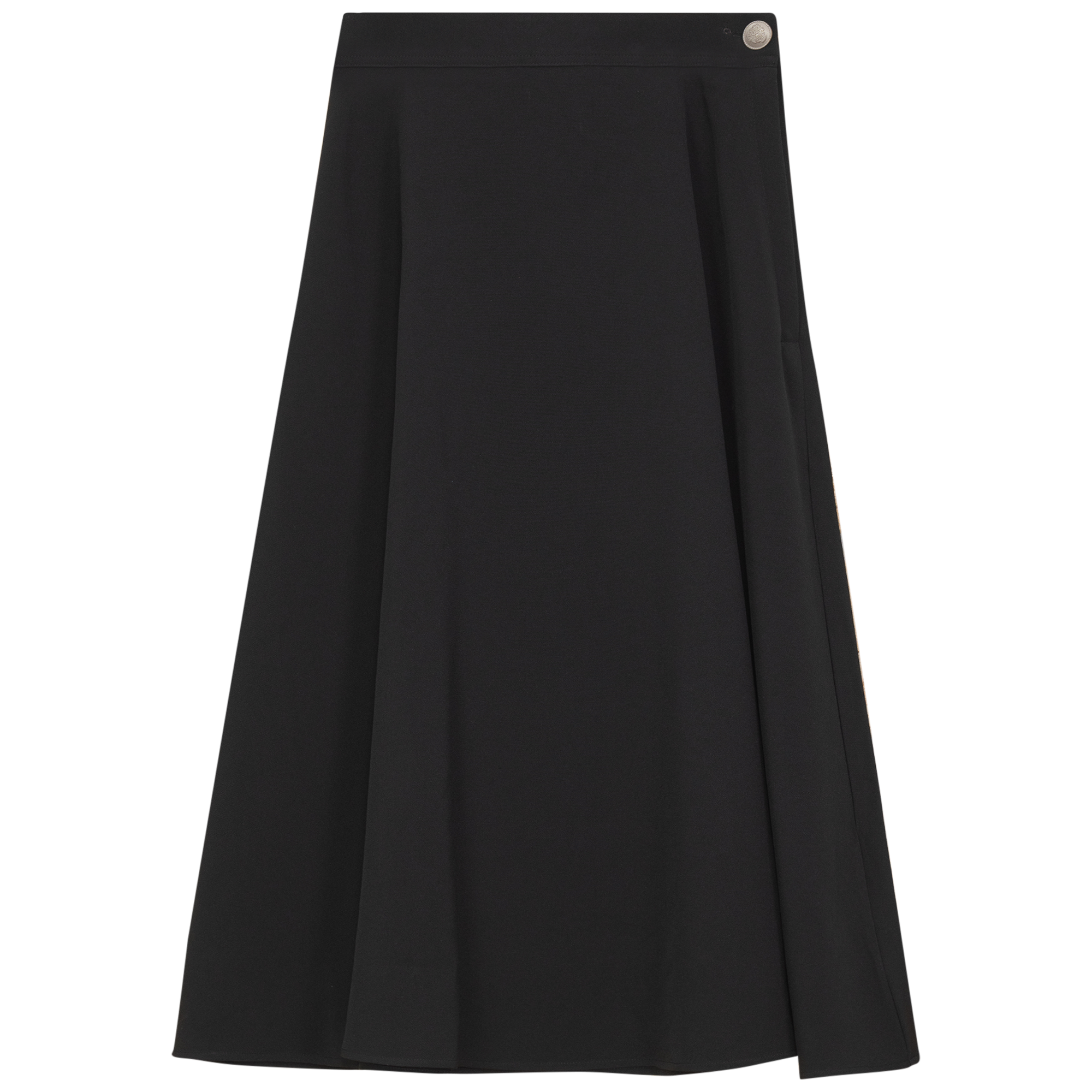 A Line Crepe Skirt in Black by Viva K
