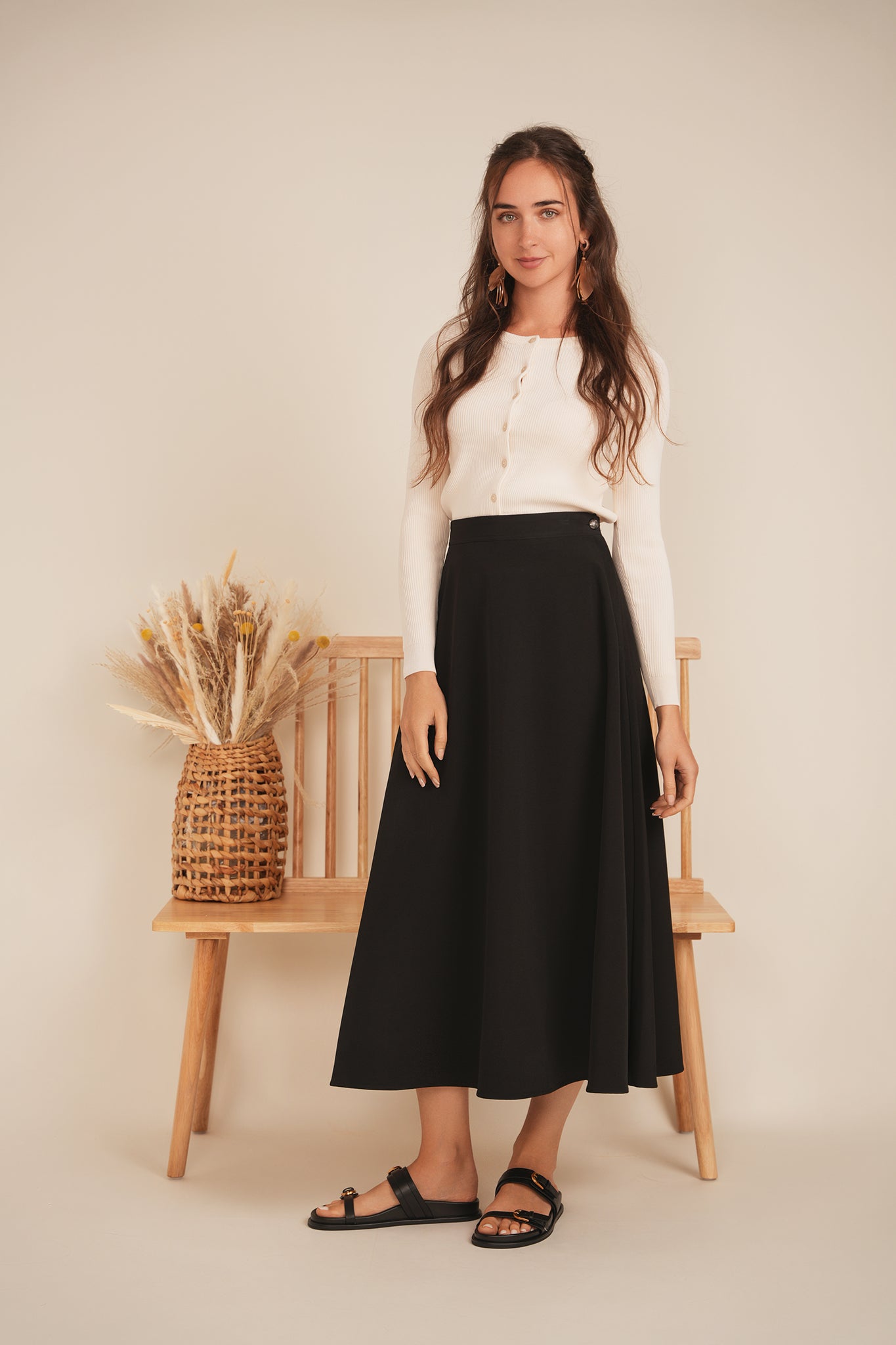 A Line Crepe Skirt in by Viva K