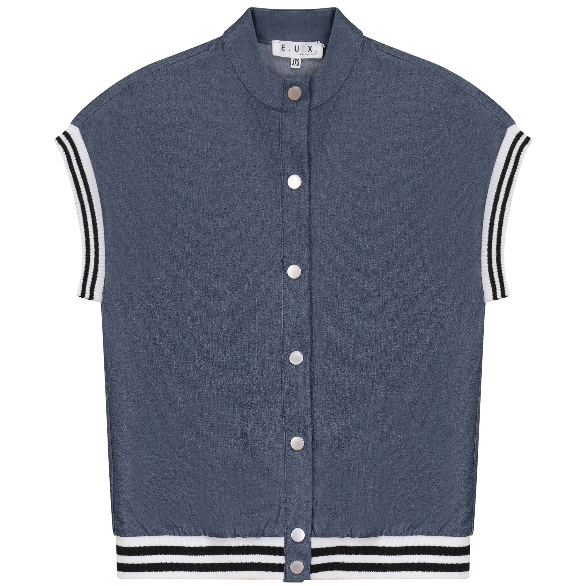 Denim Jacket Vest in Dark Denim by E.U.X. Exclusive