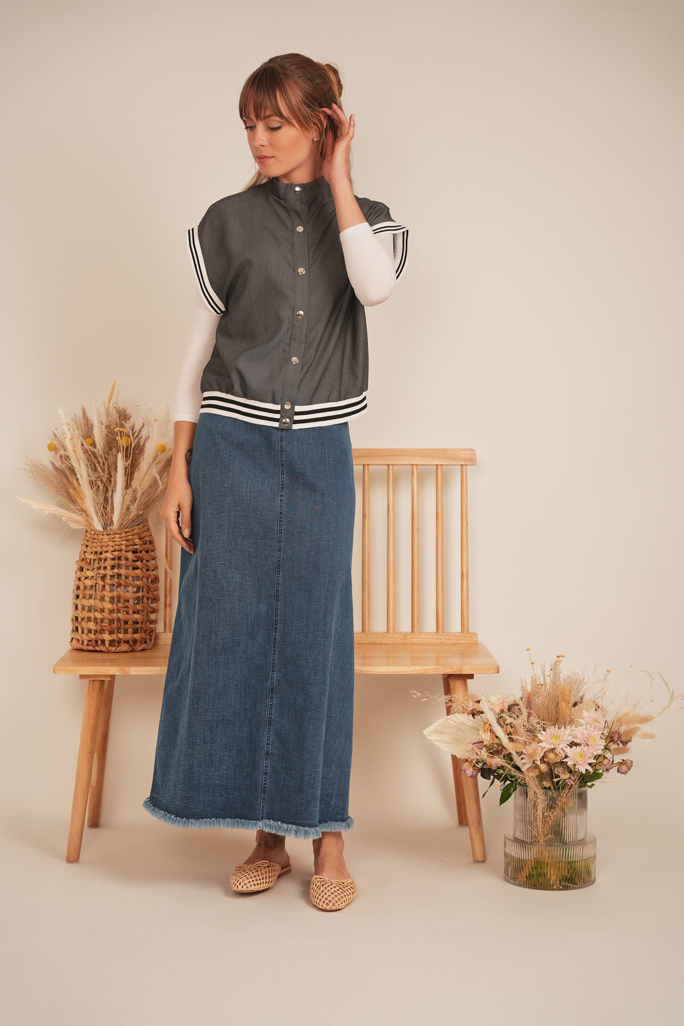 Denim Jacket Vest in by E.U.X. Exclusive