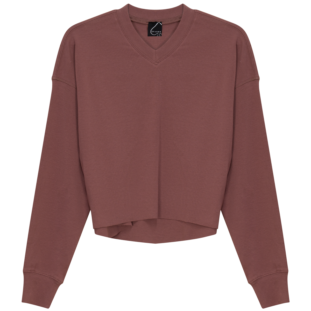 Cropped Cotton V Neck Top in Champagne by Spades