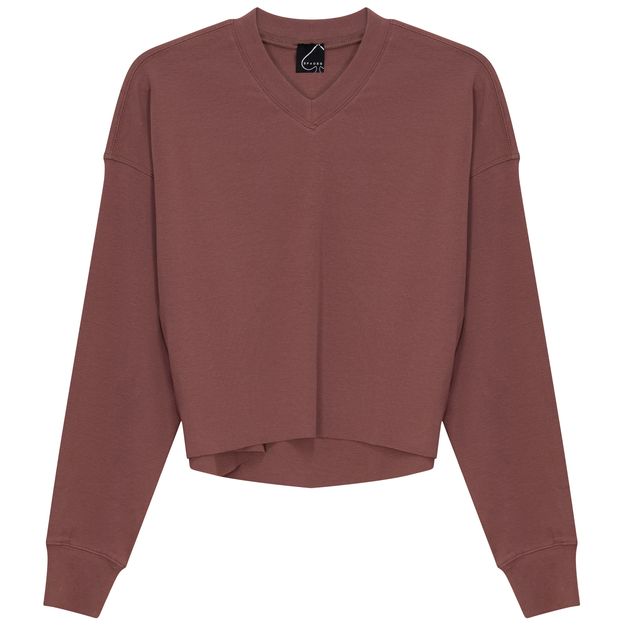 Cropped Cotton V Neck Top in Champagne by Spades