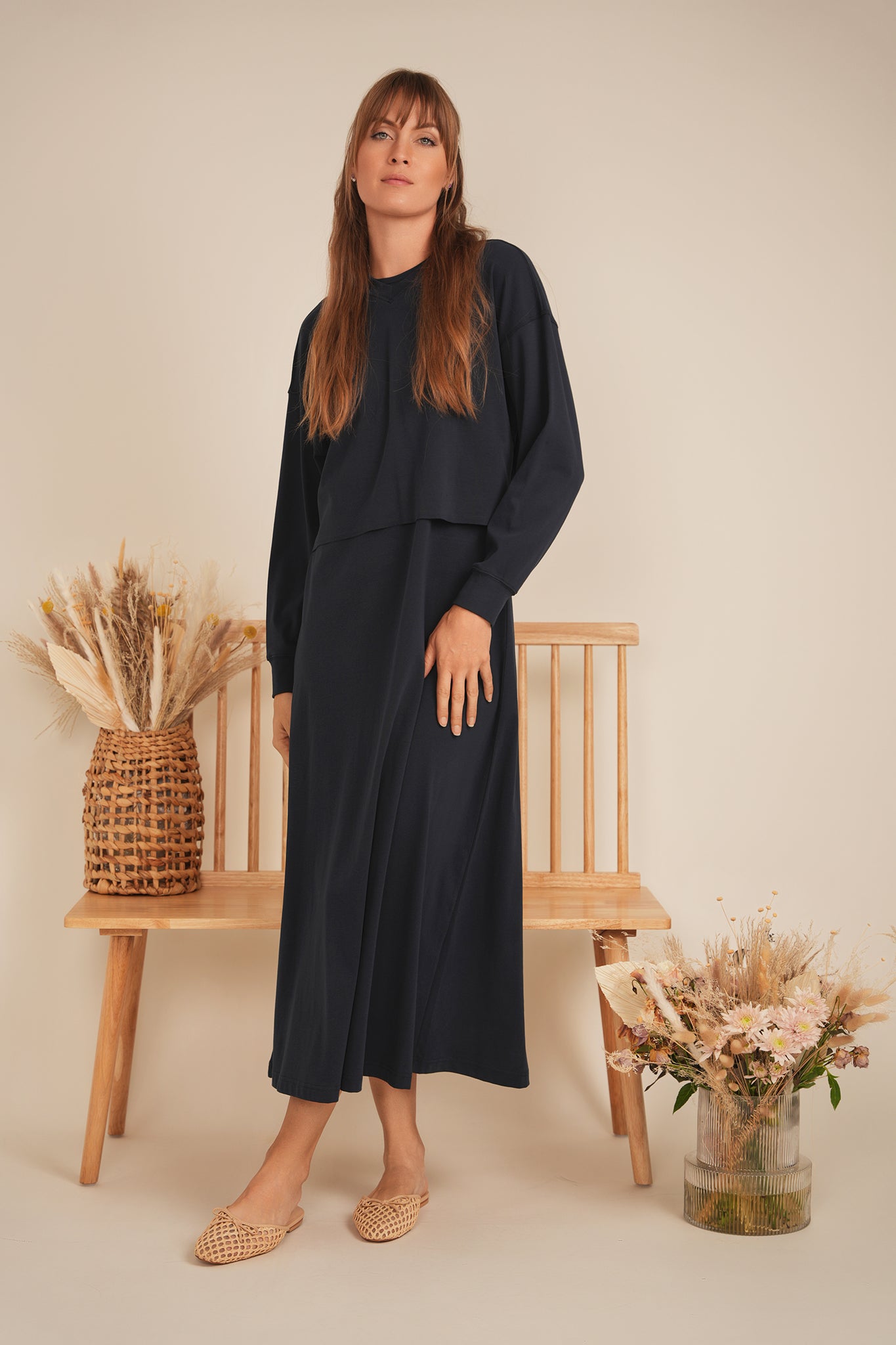 Cropped Cotton V Neck Top in by Spades