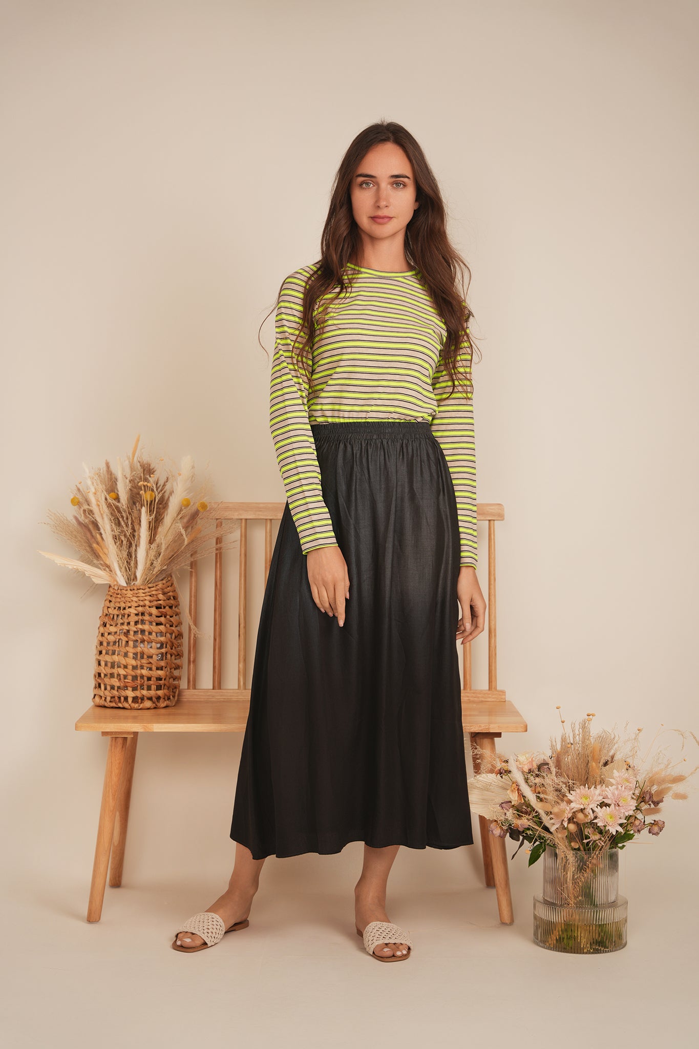 Raglan Sleeve Striped Tee in by Oops