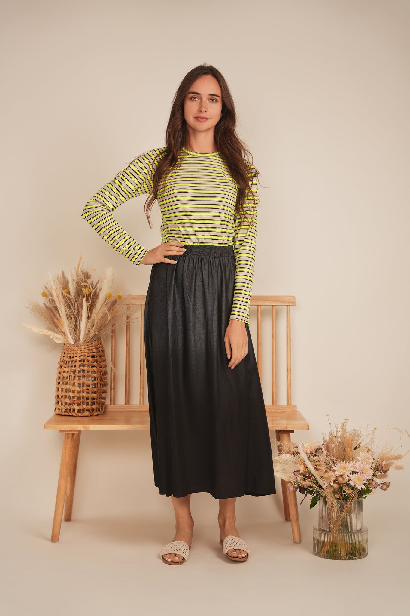 Raglan Sleeve Striped Tee in by Oops