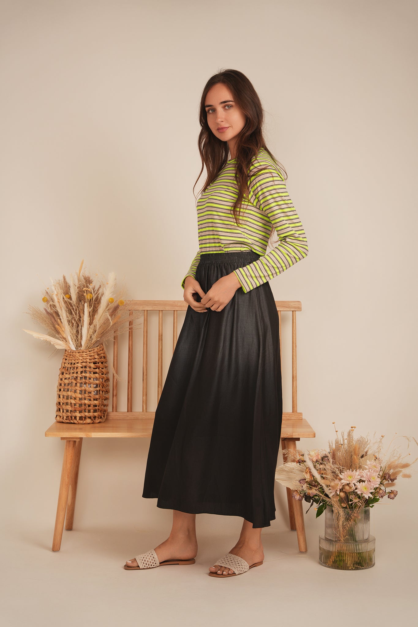 Raglan Sleeve Striped Tee in by Oops