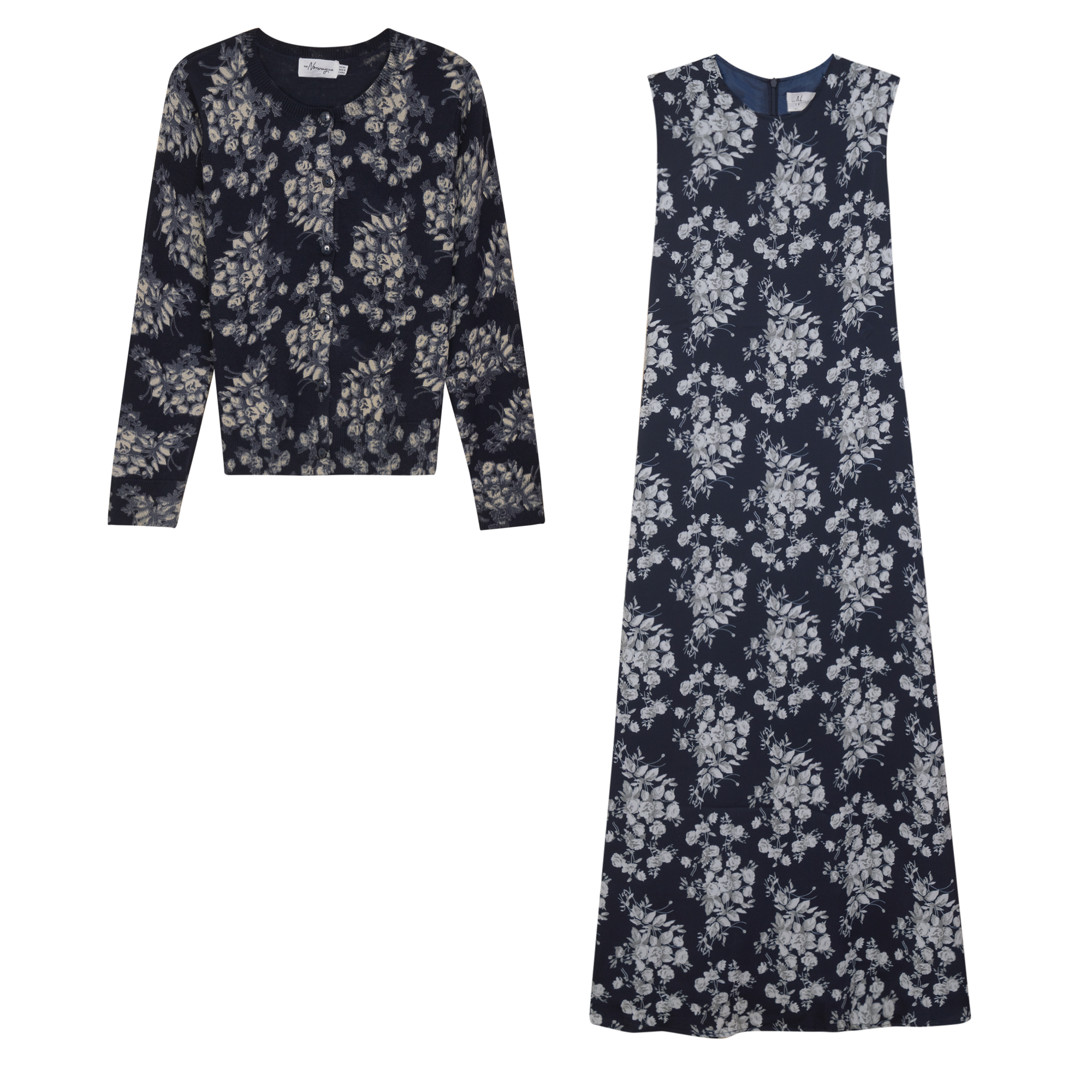 Printed Maxi Jumper Sweater Set in NAVY FLORAL by The Norway Club